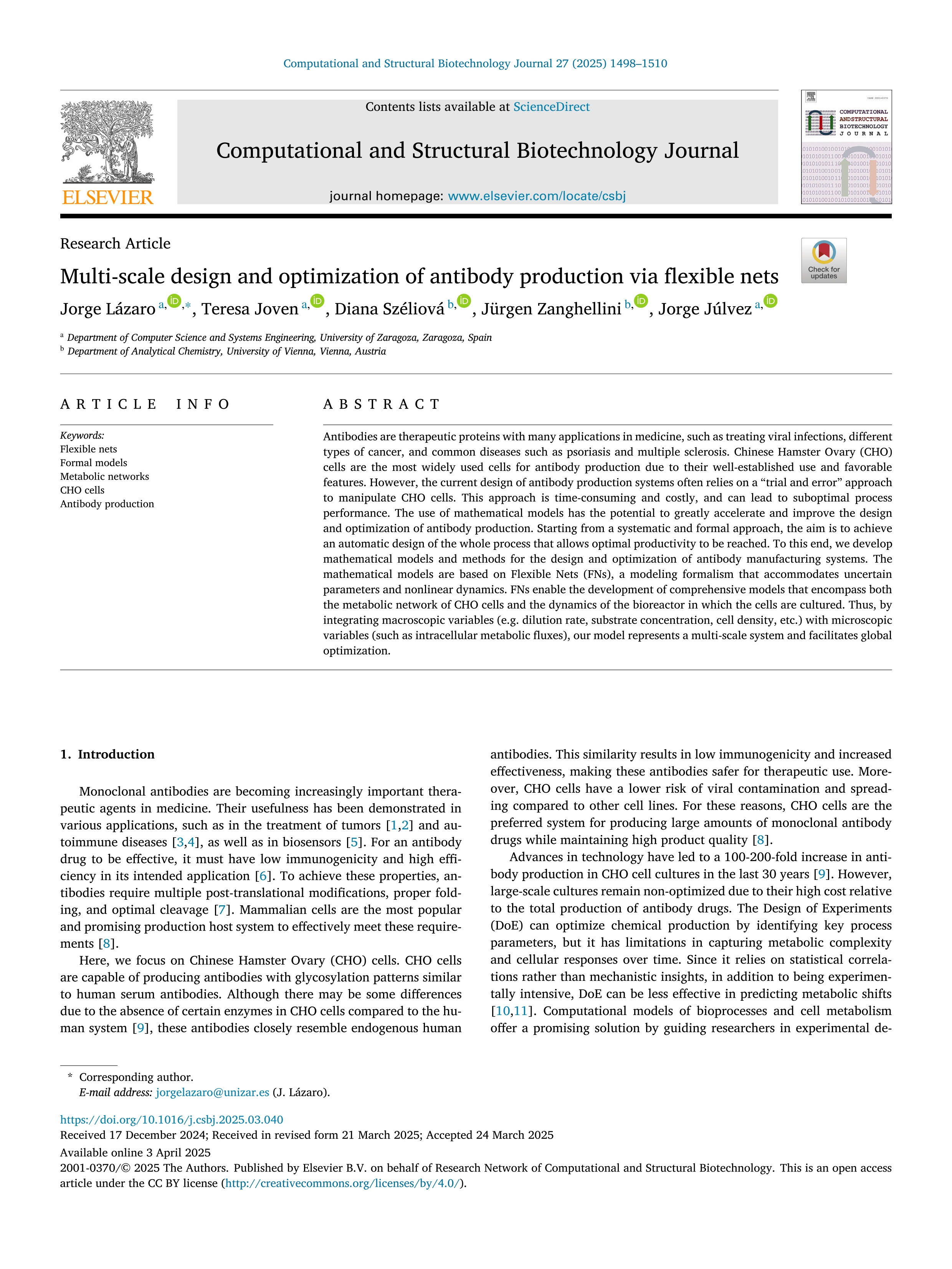 Multi-scale design and optimization of antibody production via flexible nets