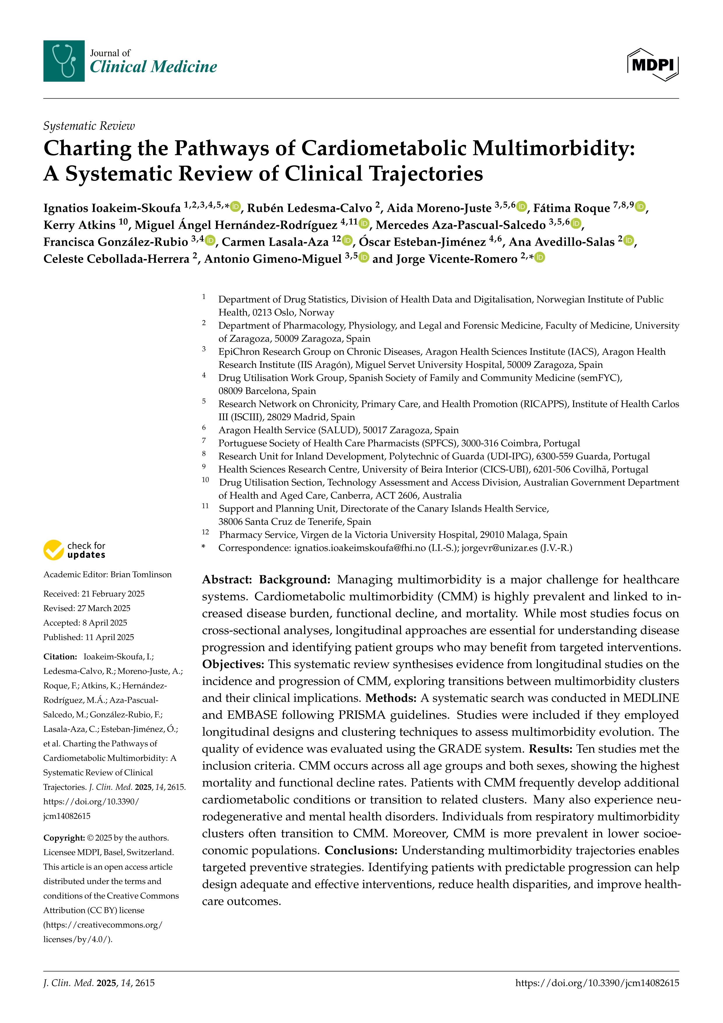 Charting the Pathways of Cardiometabolic Multimorbidity: A Systematic Review of Clinical Trajectories