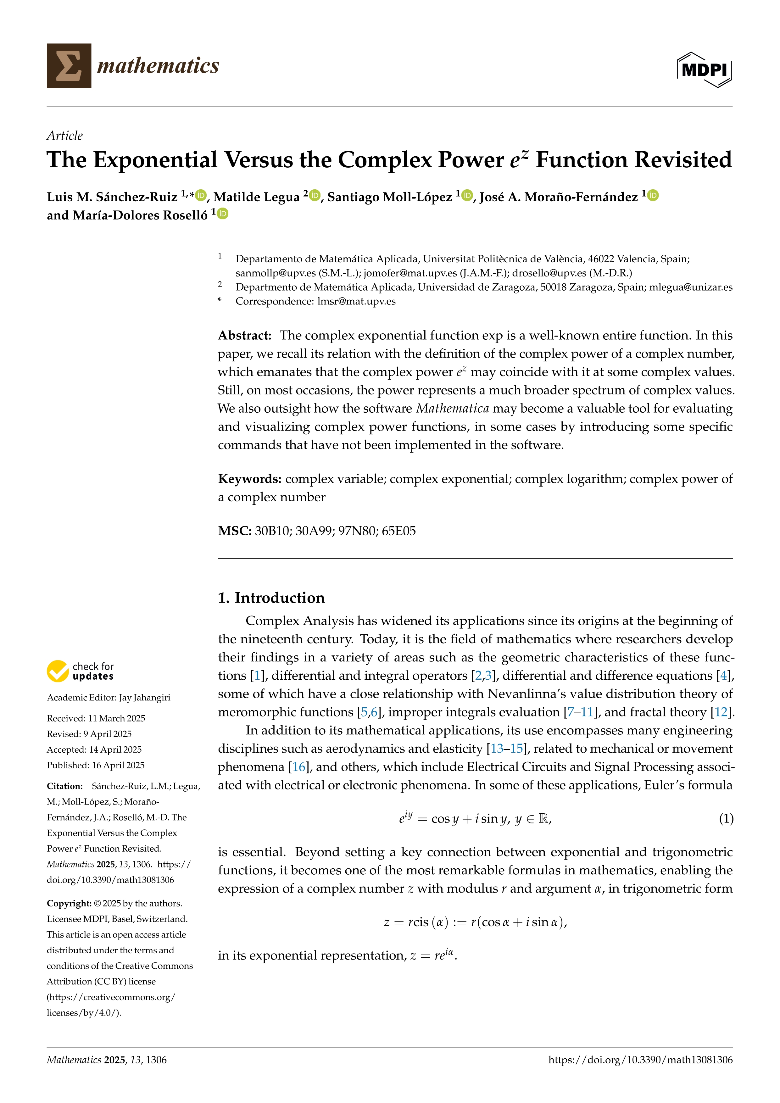 The Exponential Versus the Complex Power ez Function Revisited
