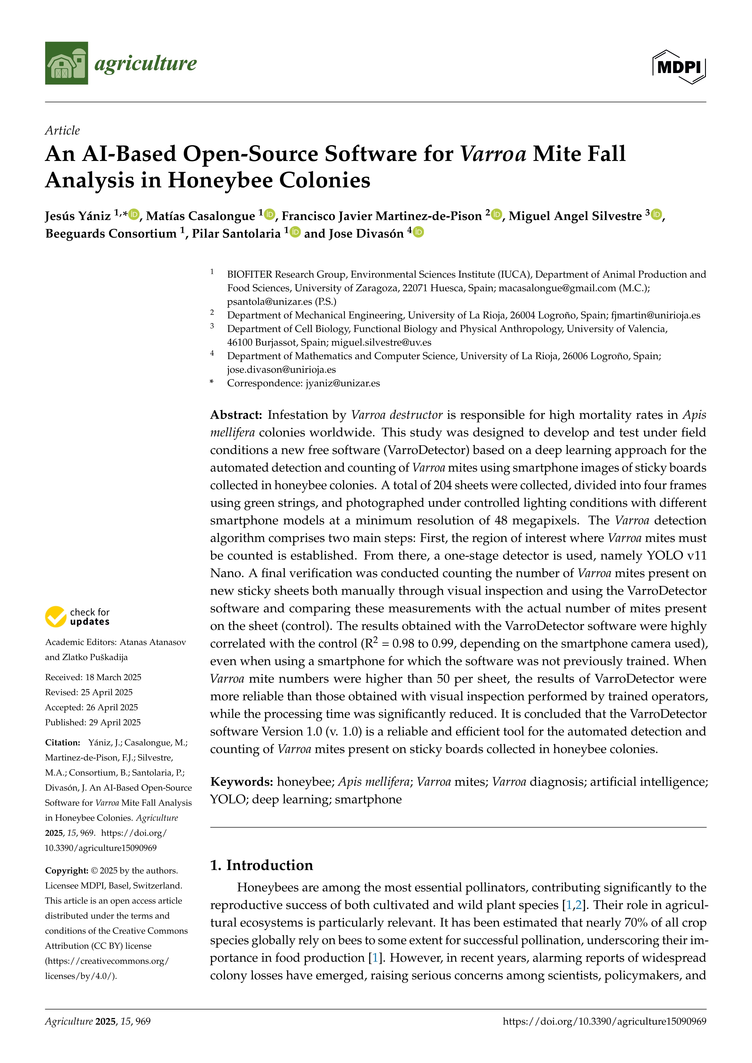 An AI-Based Open-Source Software for Varroa Mite Fall Analysis in Honeybee Colonies