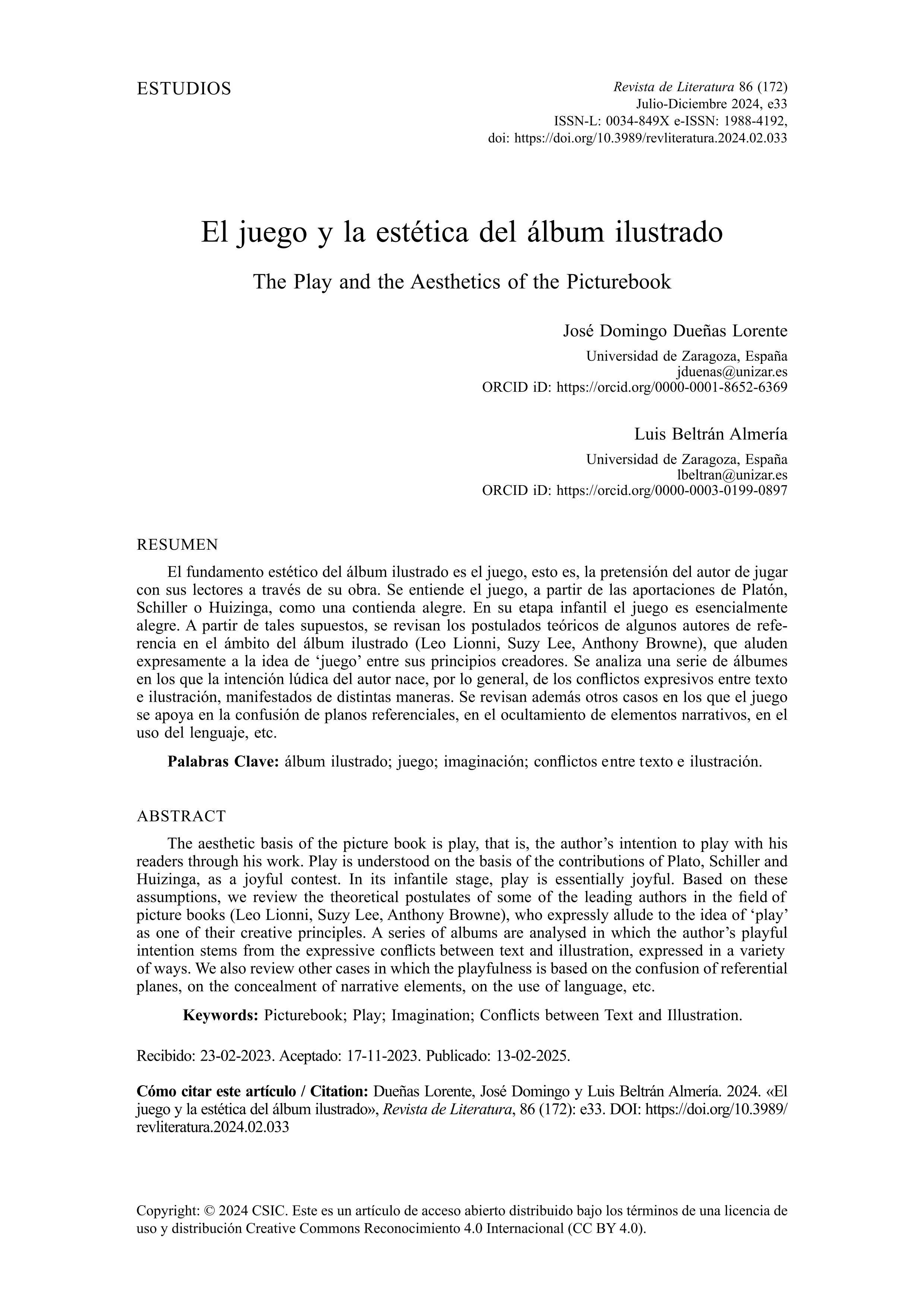 El juego y la estética del álbum ilustrado