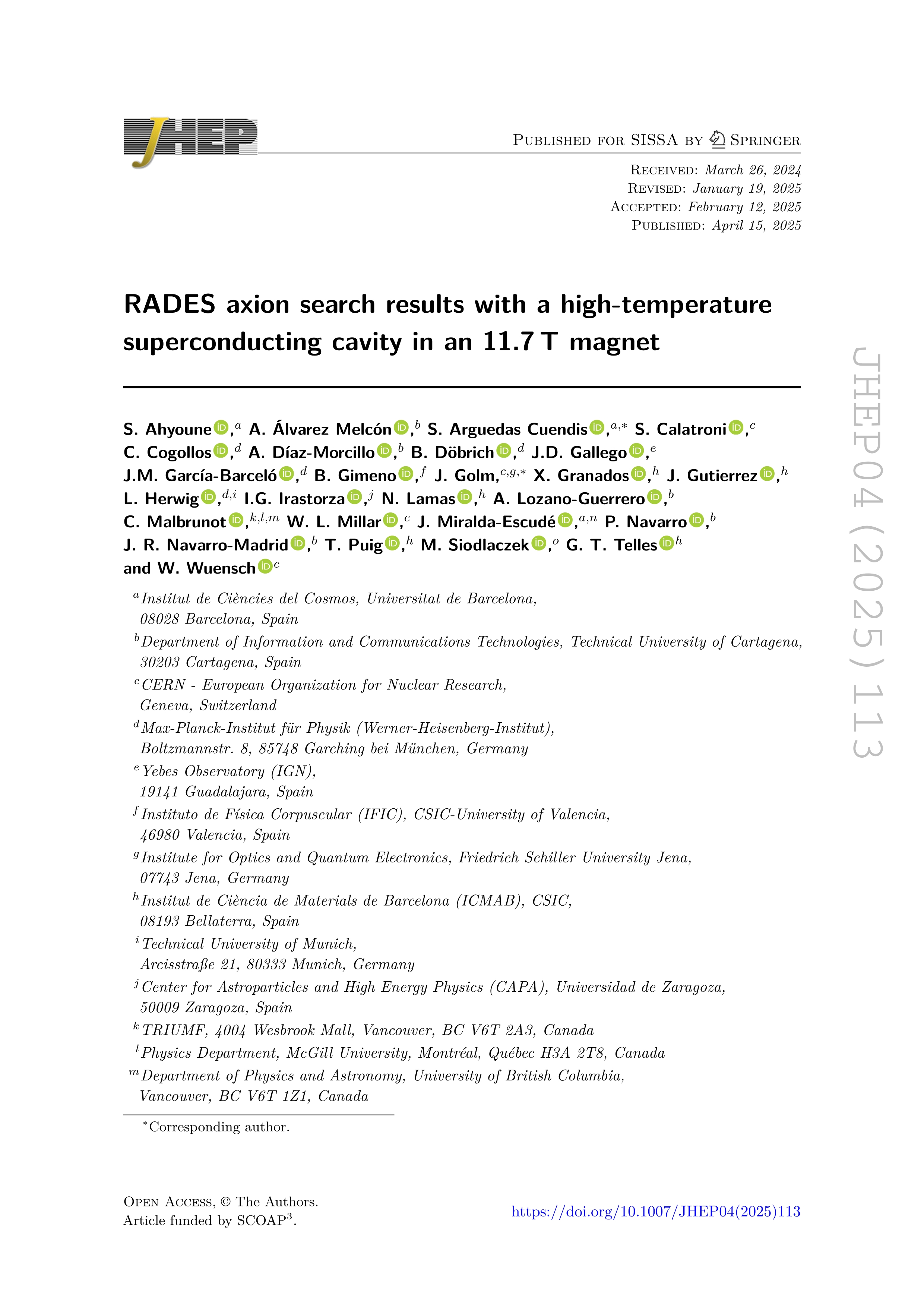 RADES axion search results with a high-temperature superconducting cavity in an 11.7 T magnet