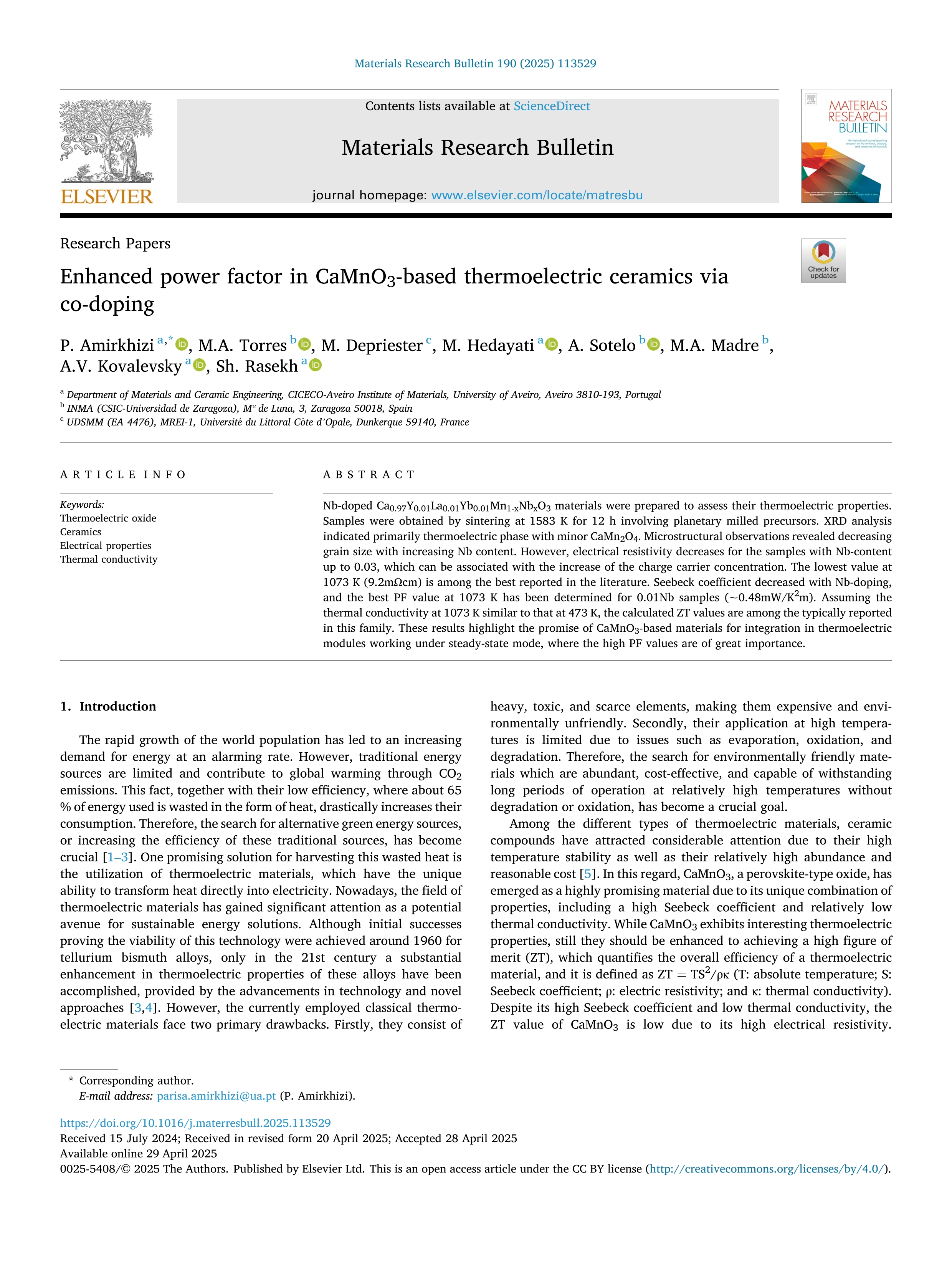 Enhanced power factor in CaMnO3-based thermoelectric ceramics via co-doping