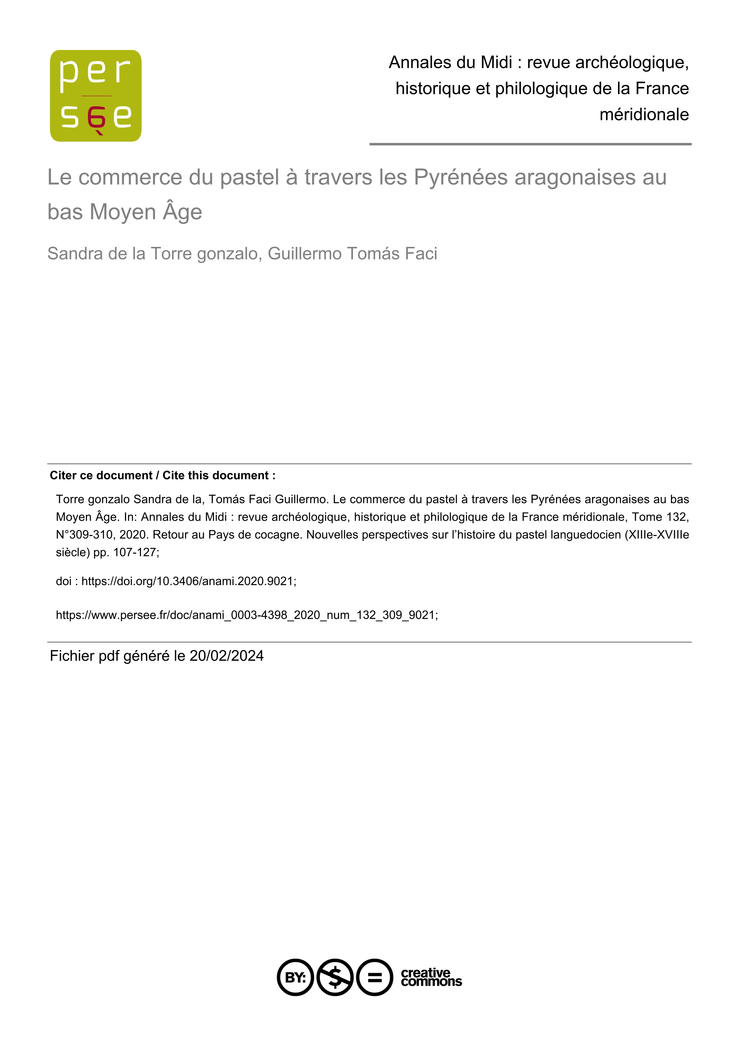 Le commerce du pastel à travers les Pyrénées Aragonaises au Bas Moyen Âge