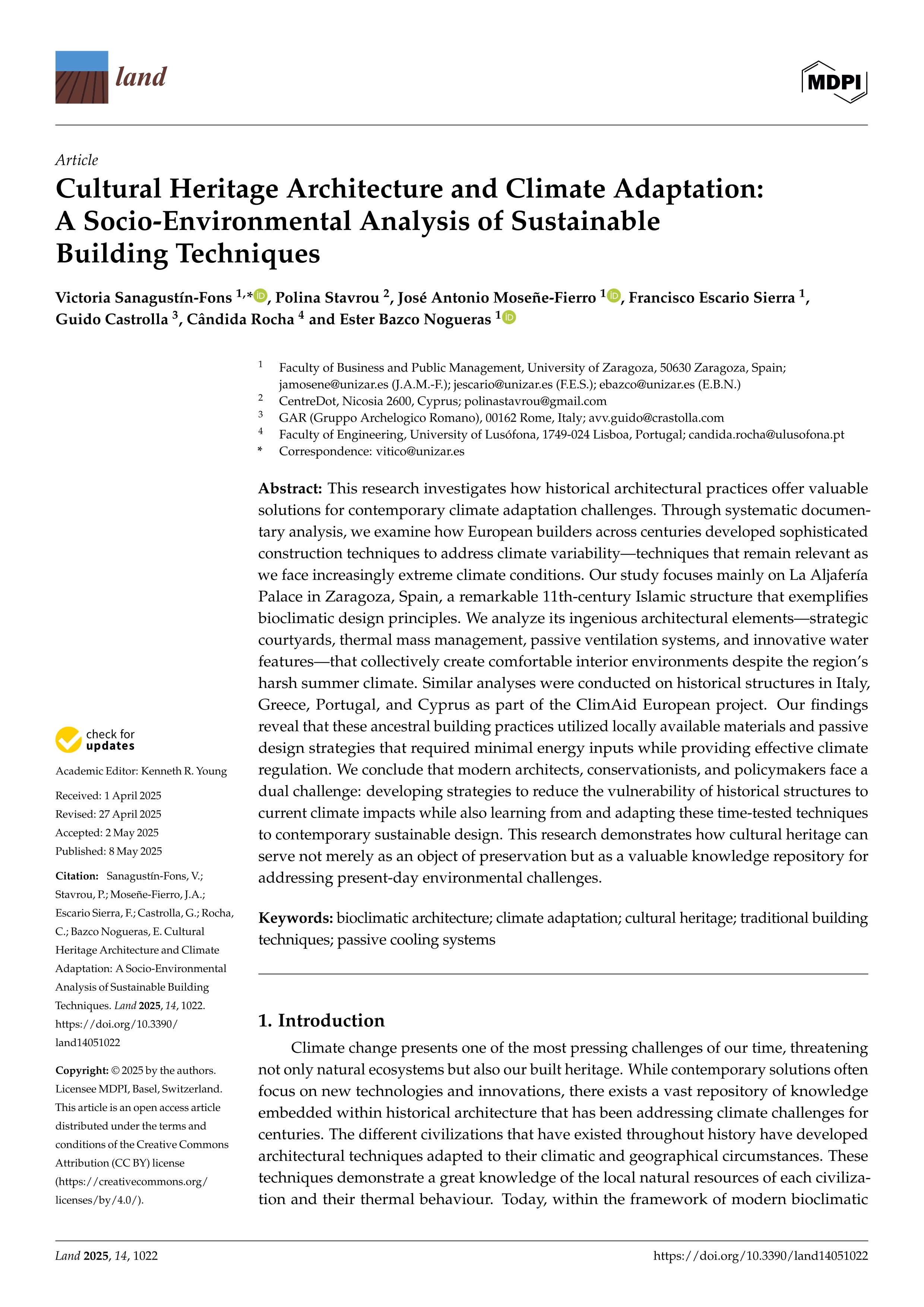 Cultural Heritage Architecture and Climate Adaptation: A Socio-Environmental Analysis of Sustainable Building Techniques