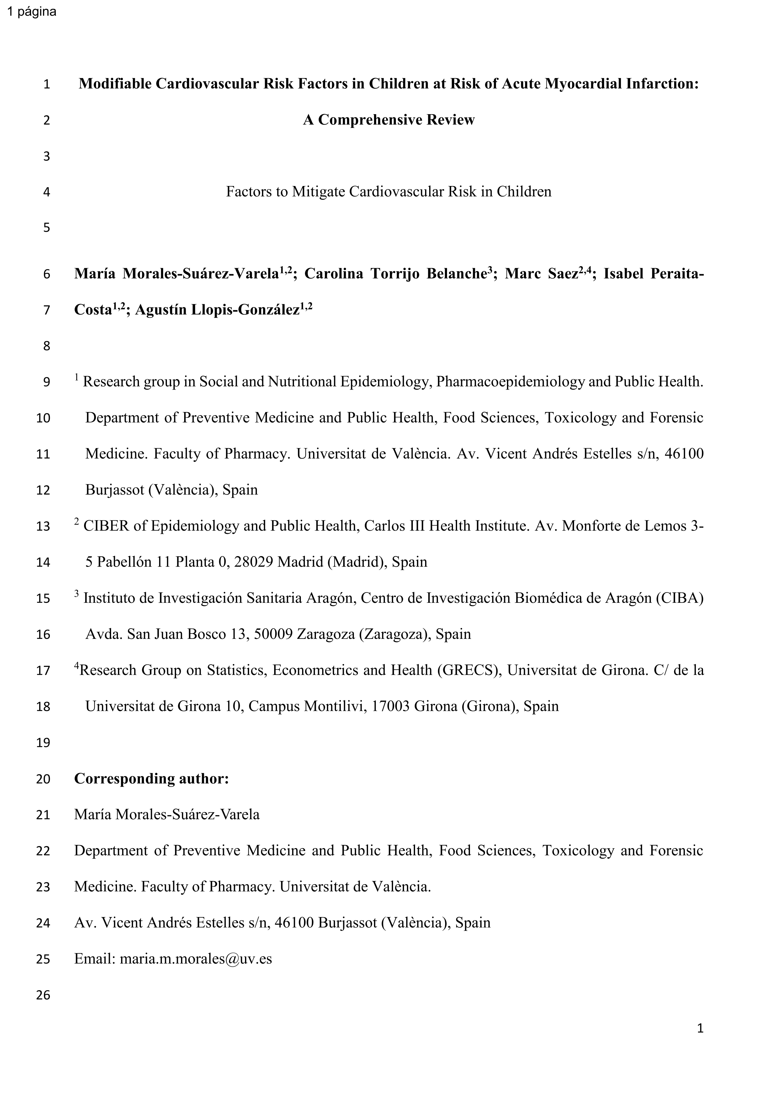 Modifiable cardiovascular risk factors in children at risk of acute myocardial infarction: A comprehensive review