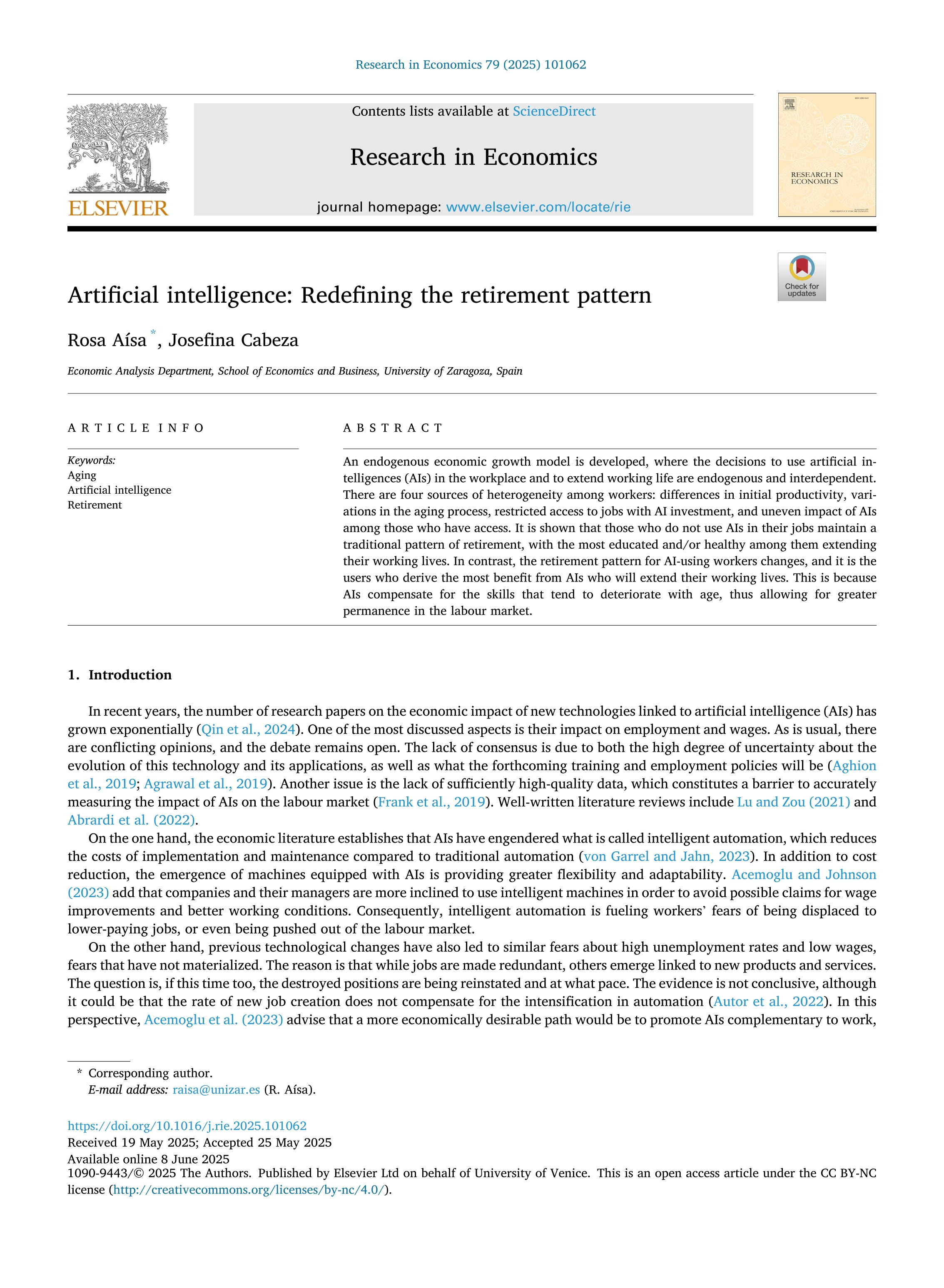 Artificial intelligence: Redefining the retirement pattern