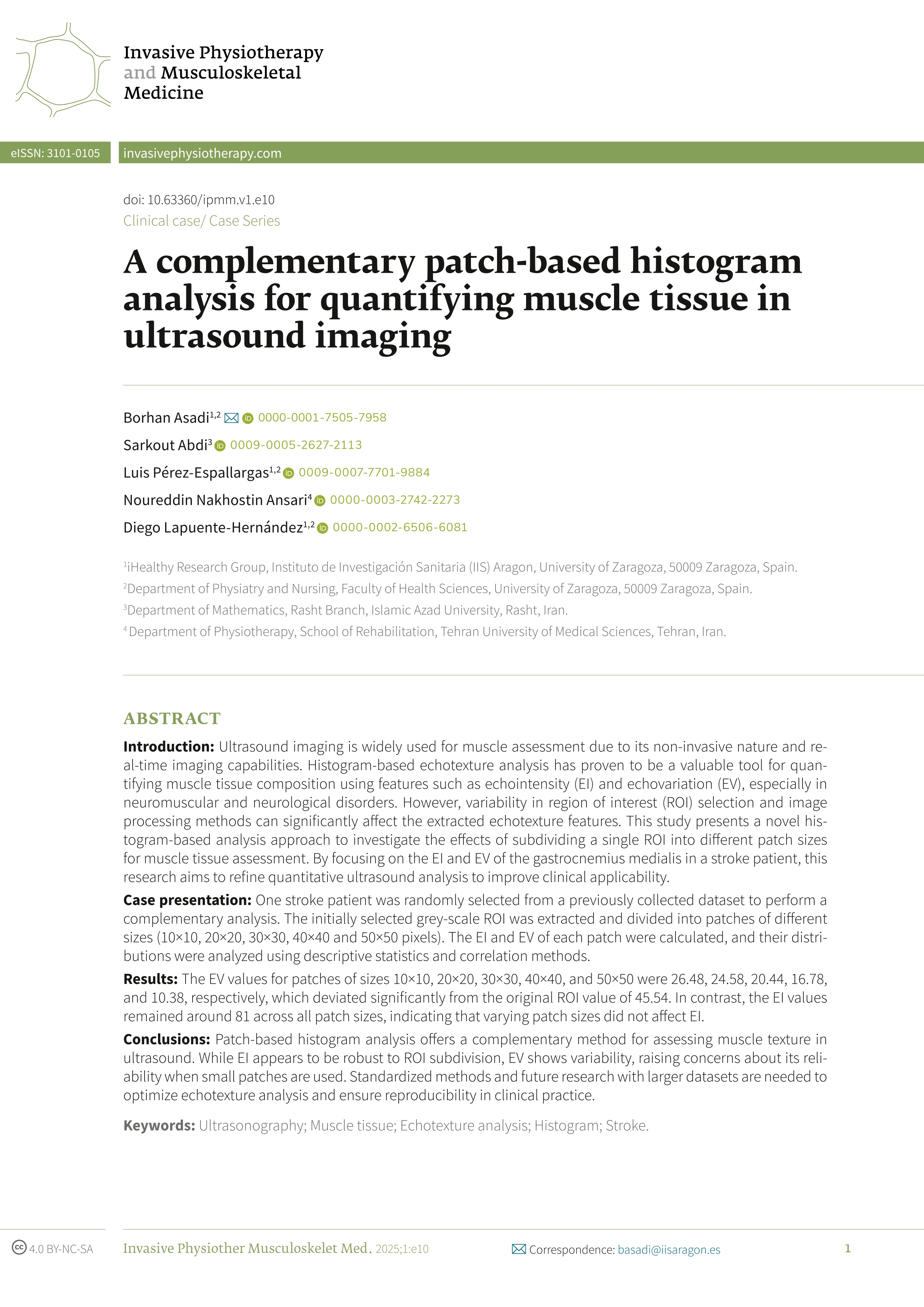 A complementary patch-based histogram analysis for quantifying muscle tissue in ultrasound imaging