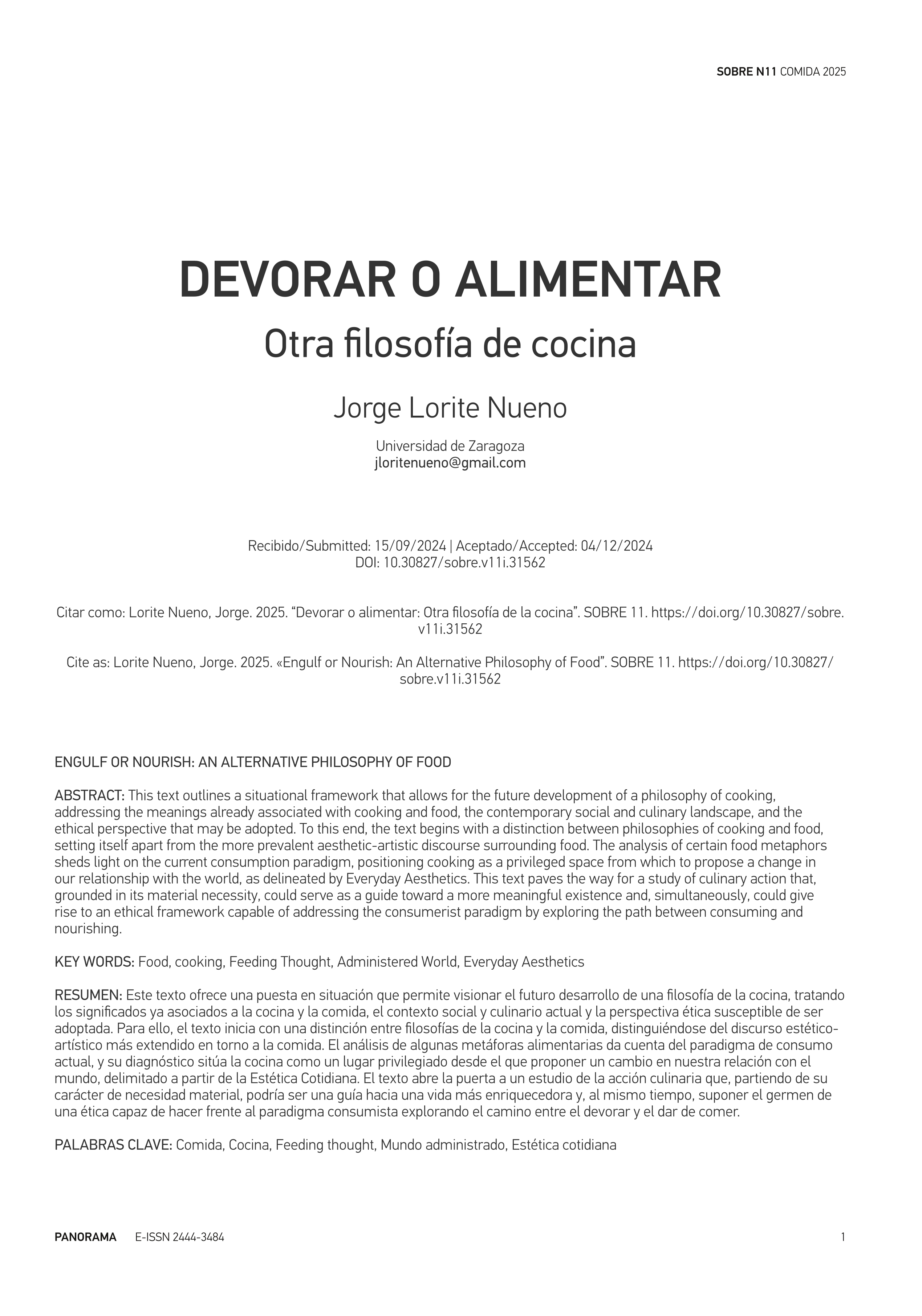 Devorar o alimentar