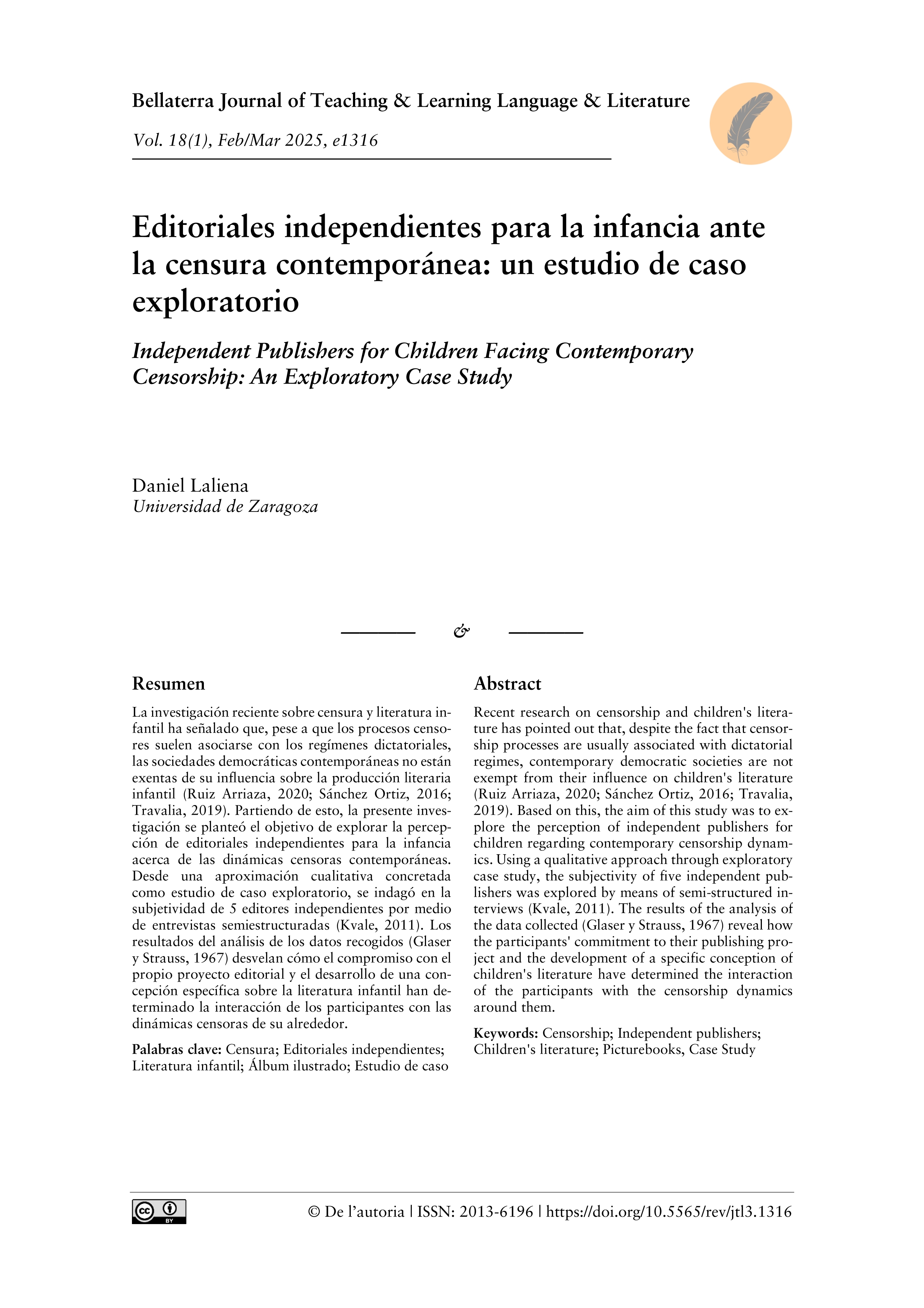Editoriales independientes para la infancia ante la censura contemporánea: un estudio de caso exploratorio