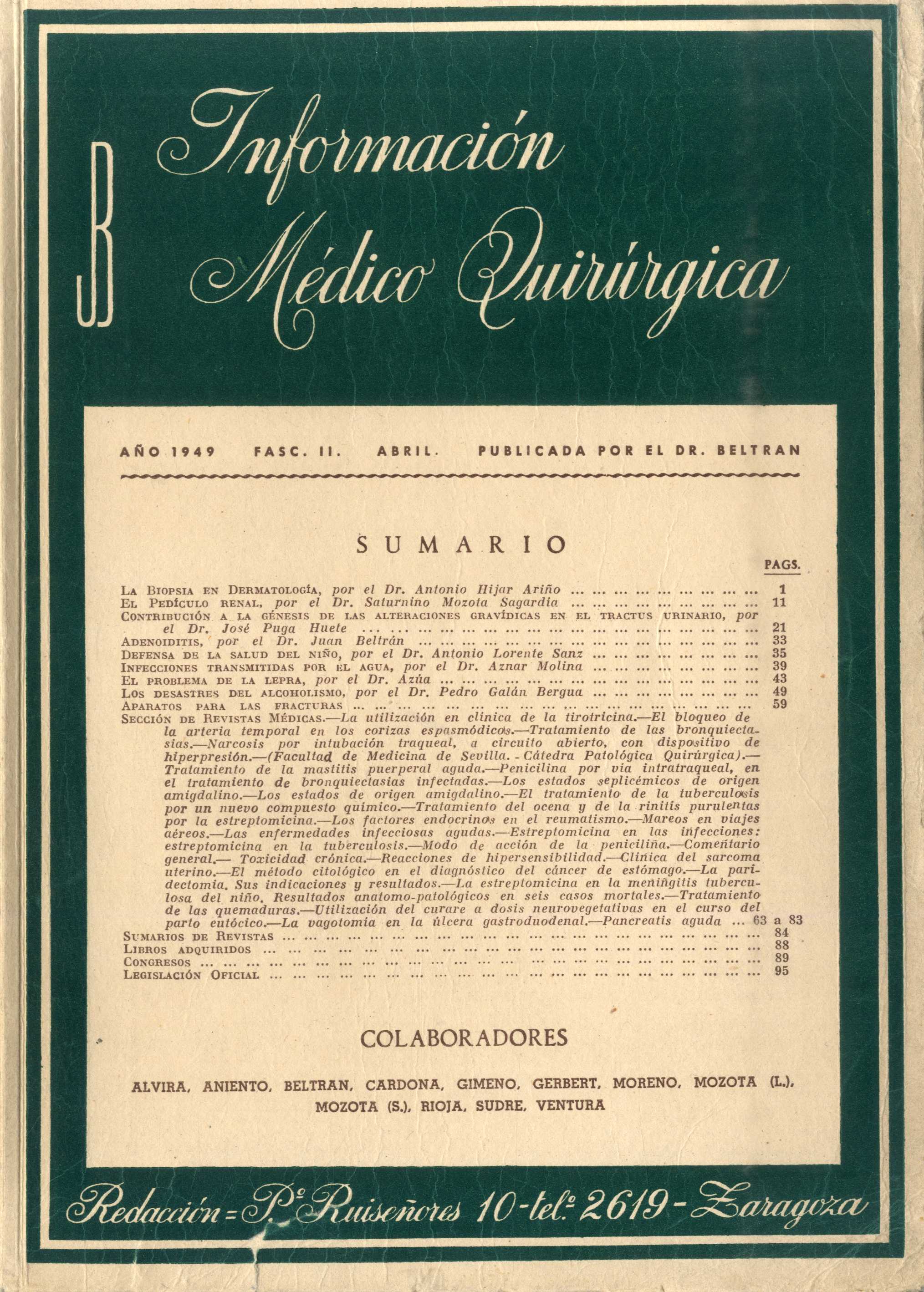 Información médico quirúrgica, n. 2, abril (1949)