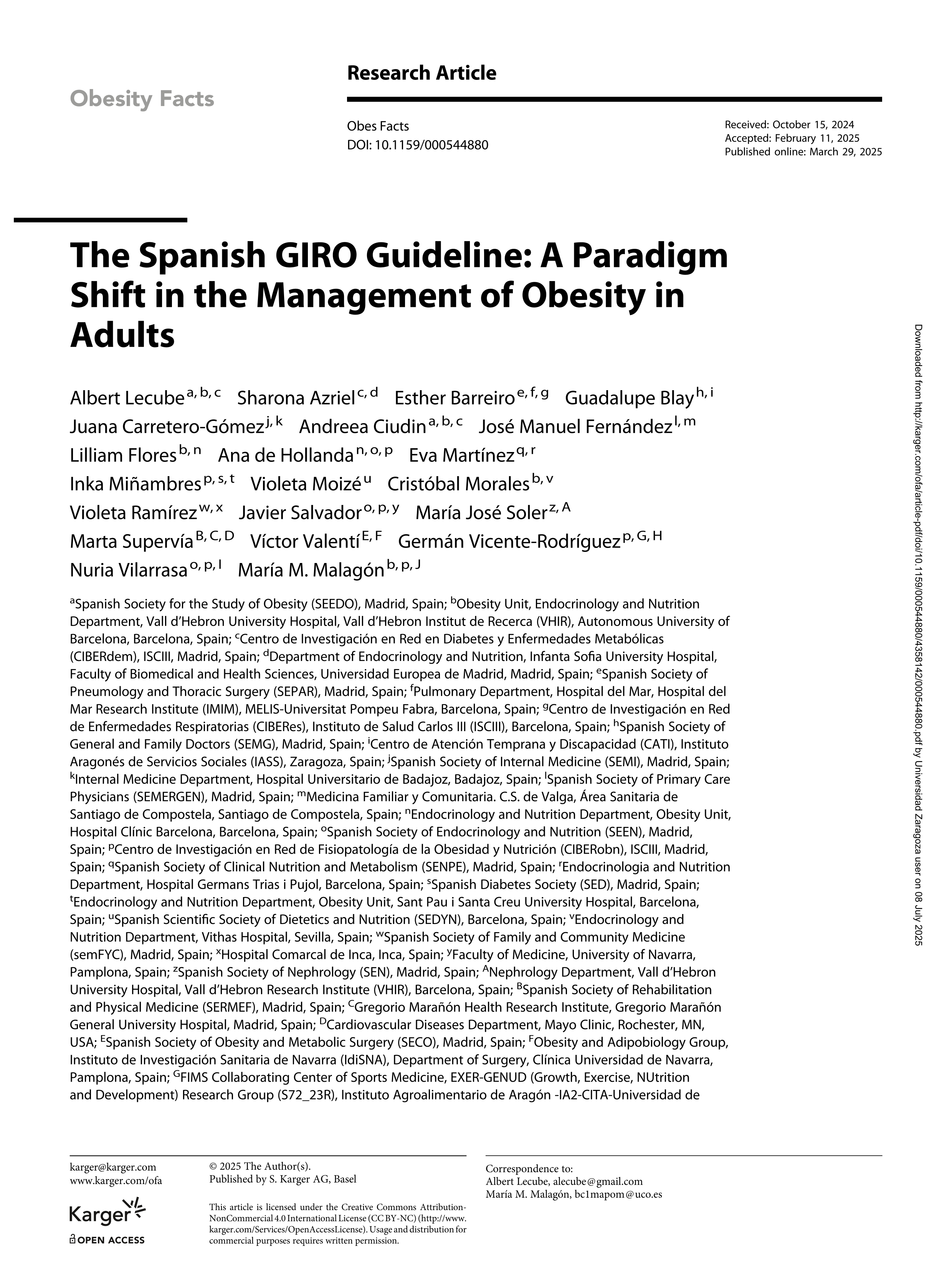 The Spanish GIRO guideline: a paradigm shift in the management of obesity in adults.