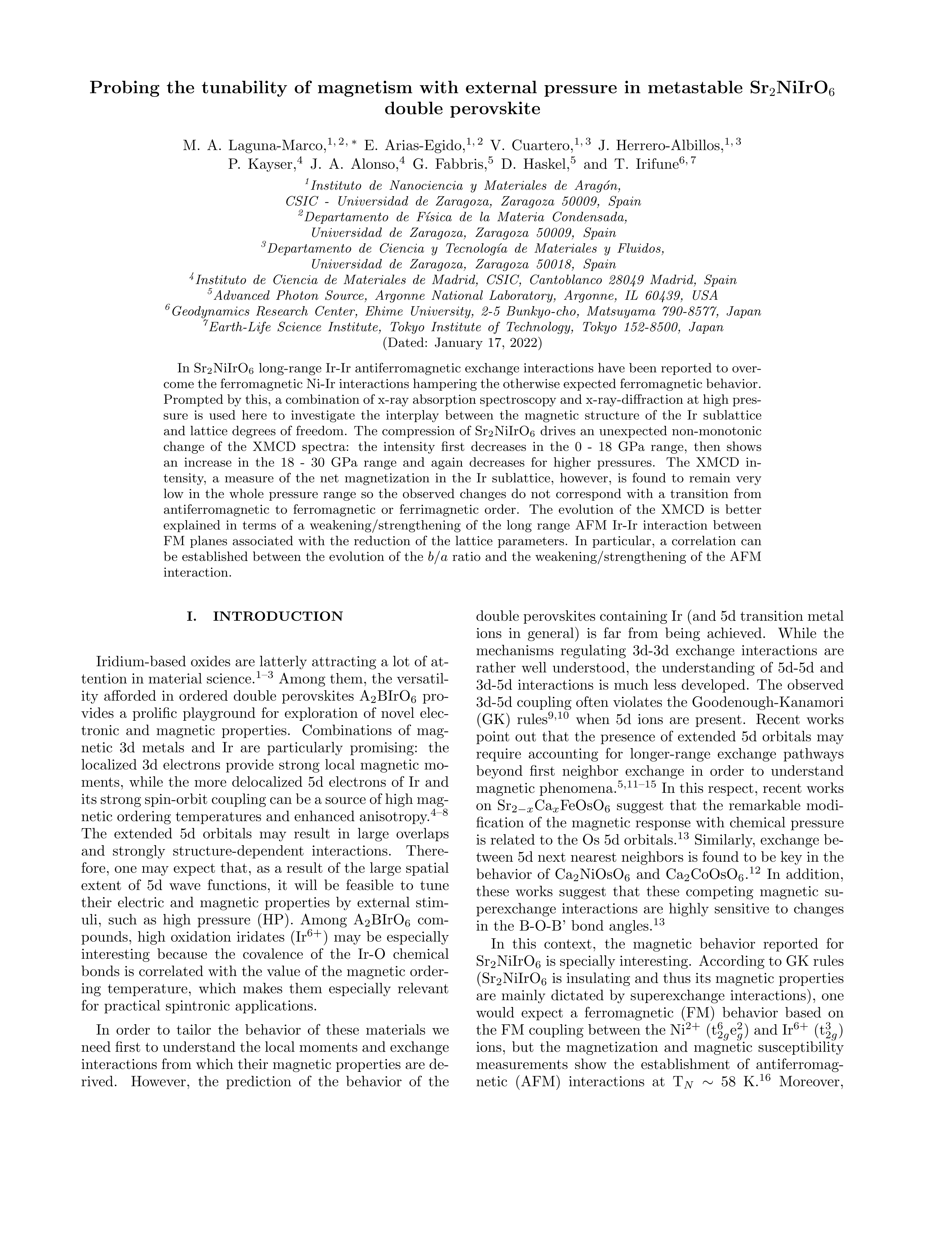 Probing the tunability of magnetism with external pressure in metastable Sr2NiIrO6 double perovskite