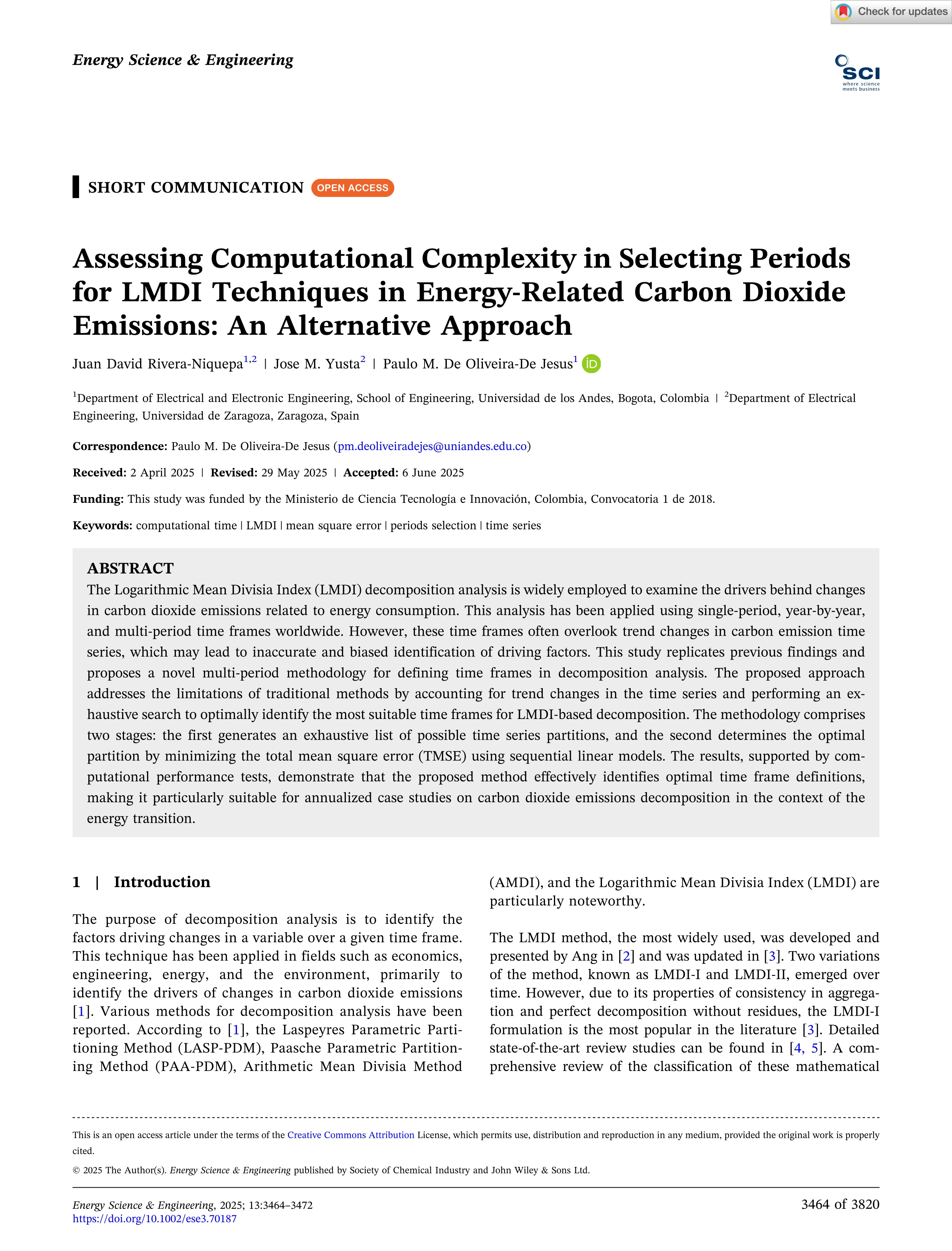 Assessing Computational Complexity in Selecting Periods for LMDI Techniques in Energy‐Related Carbon Dioxide Emissions: An Alternative Approach