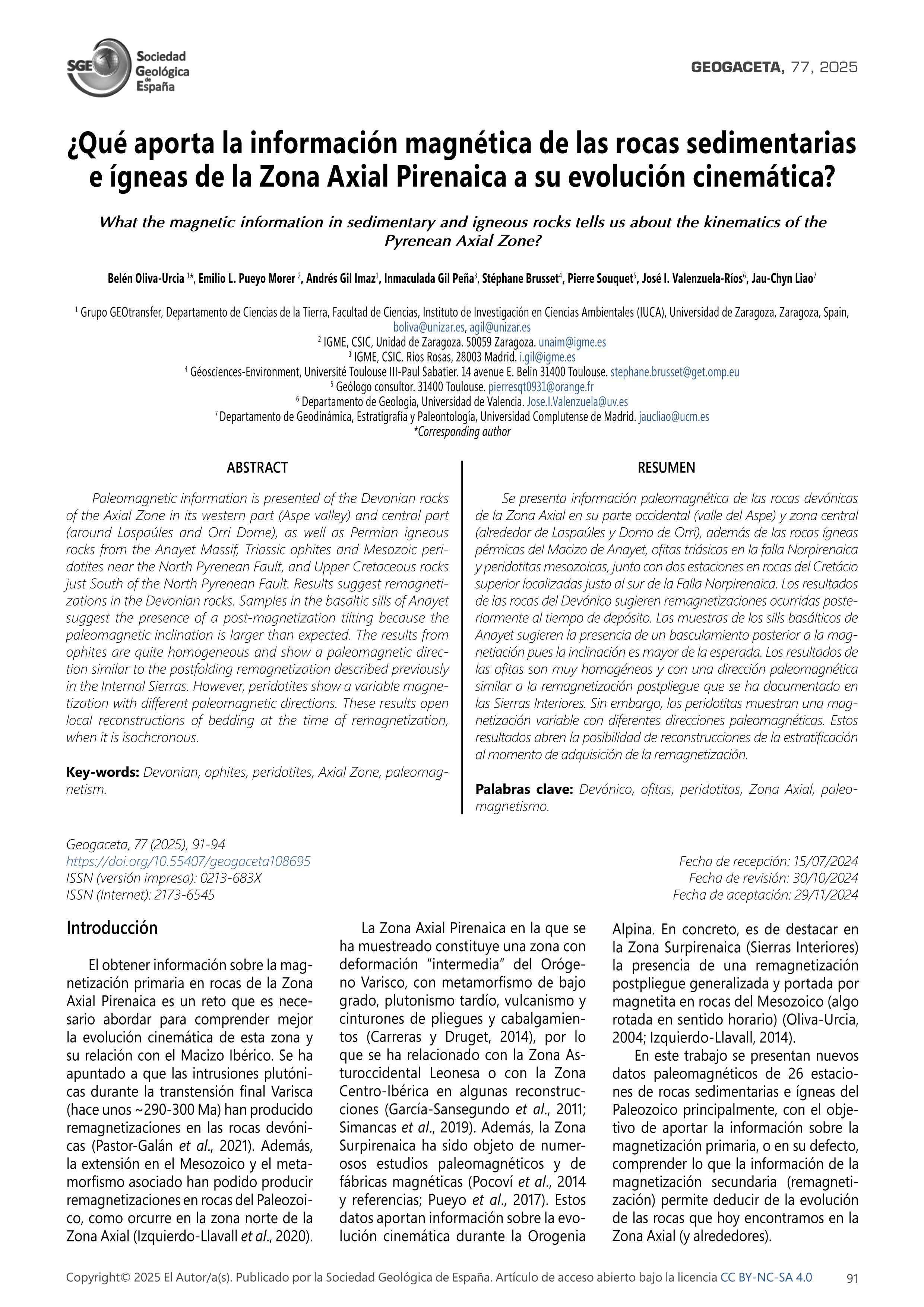¿Qué aporta la información magnética de las rocas sedimentarias e ígneas de la Zona Axial Pirenaica a su evolución cinemática?