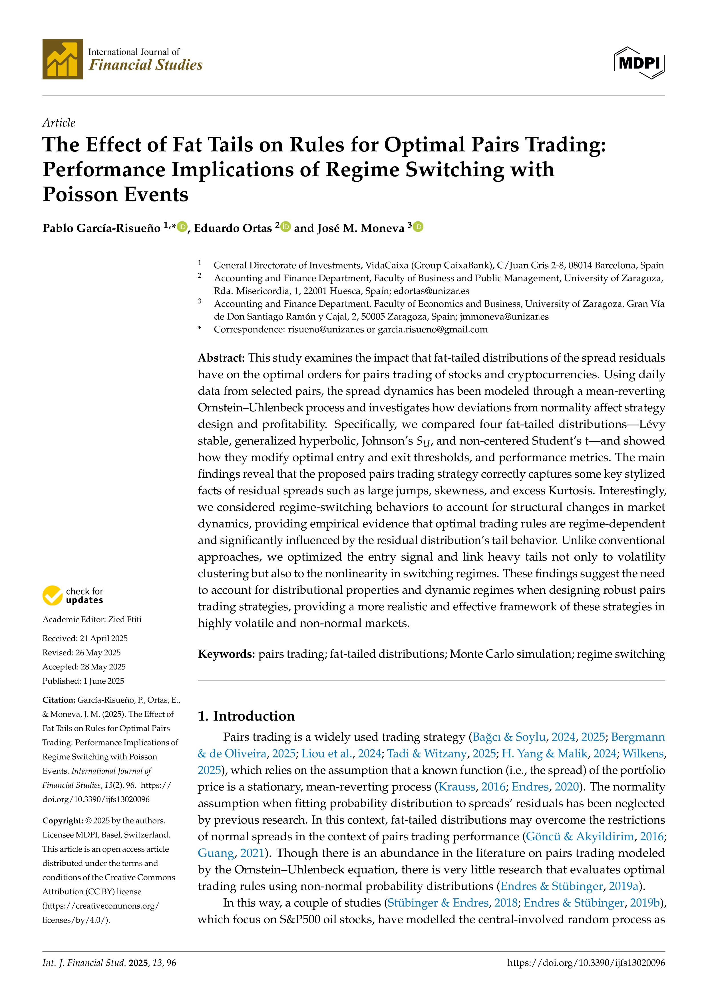 The Effect of Fat Tails on Rules for Optimal Pairs Trading: Performance Implications of Regime Switching with Poisson Events