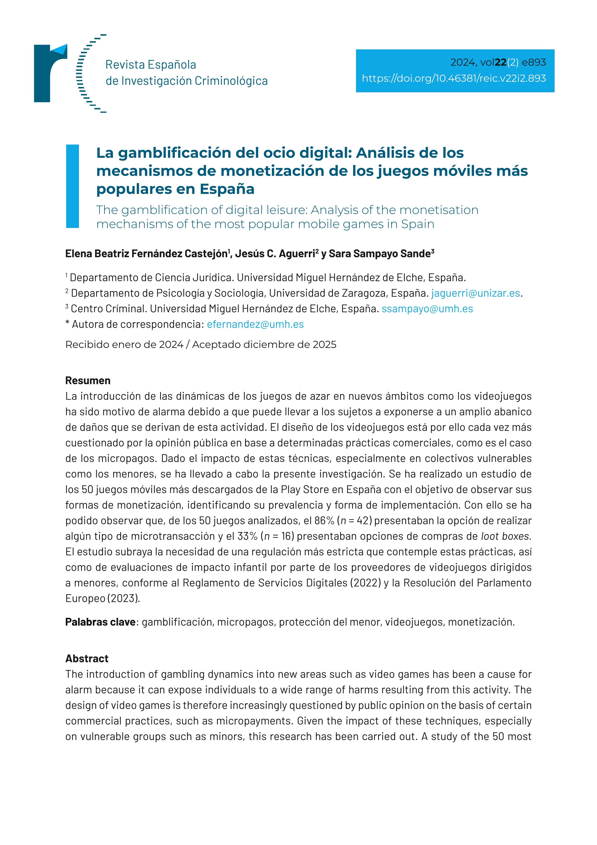 La gamblificación del ocio digital: Análisis de los mecanismos de monetización de los juegos móviles más populares en España