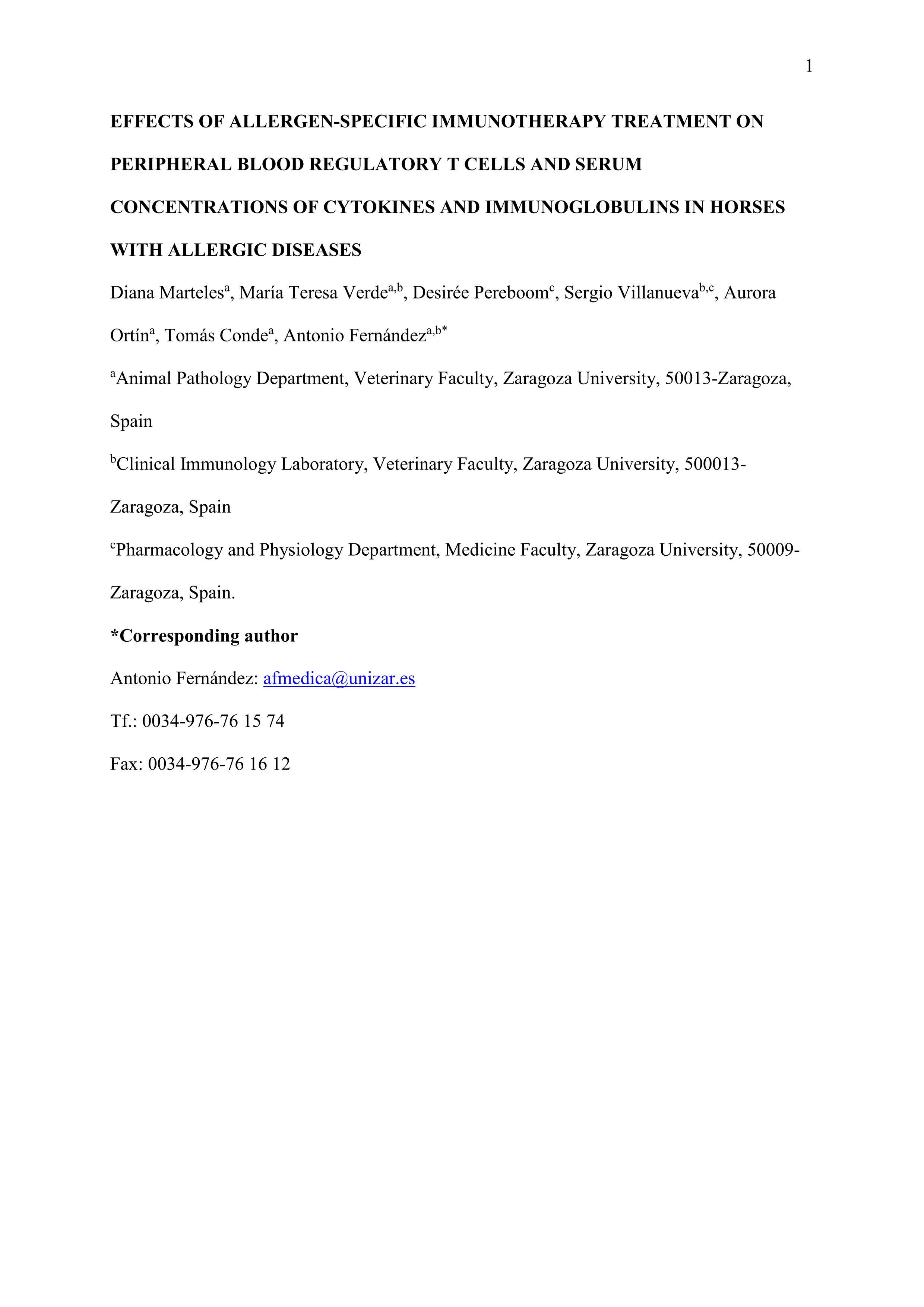 Effects of allergen-specific immunotherapy on peripheral blood regulatory T cells and serum concentrations of cytokines and immunoglobulins in horses with allergic dermatitis