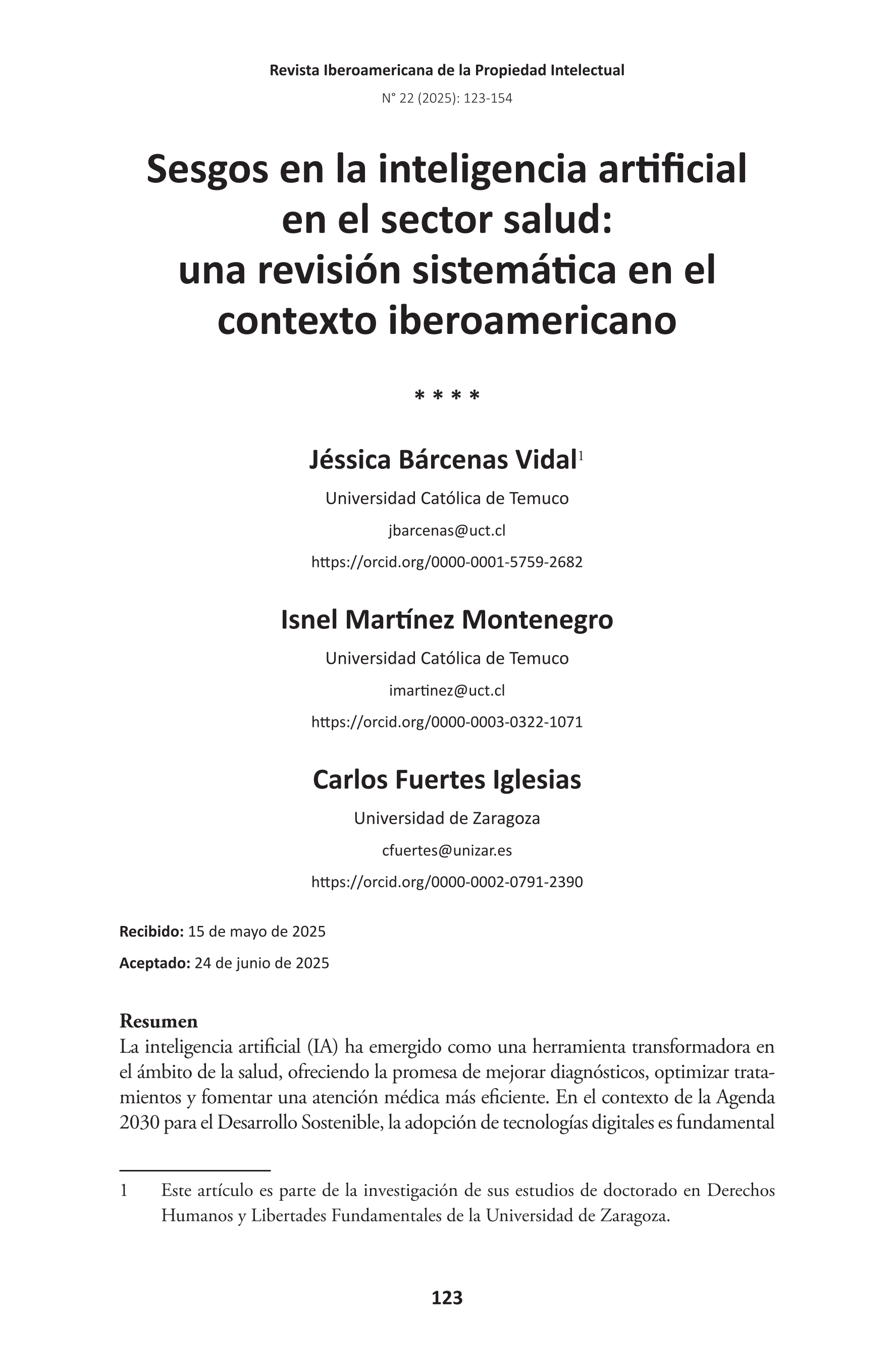 Sesgos en la inteligencia artificial en el sector salud: una revisión sistemática en el contexto iberoamericano
