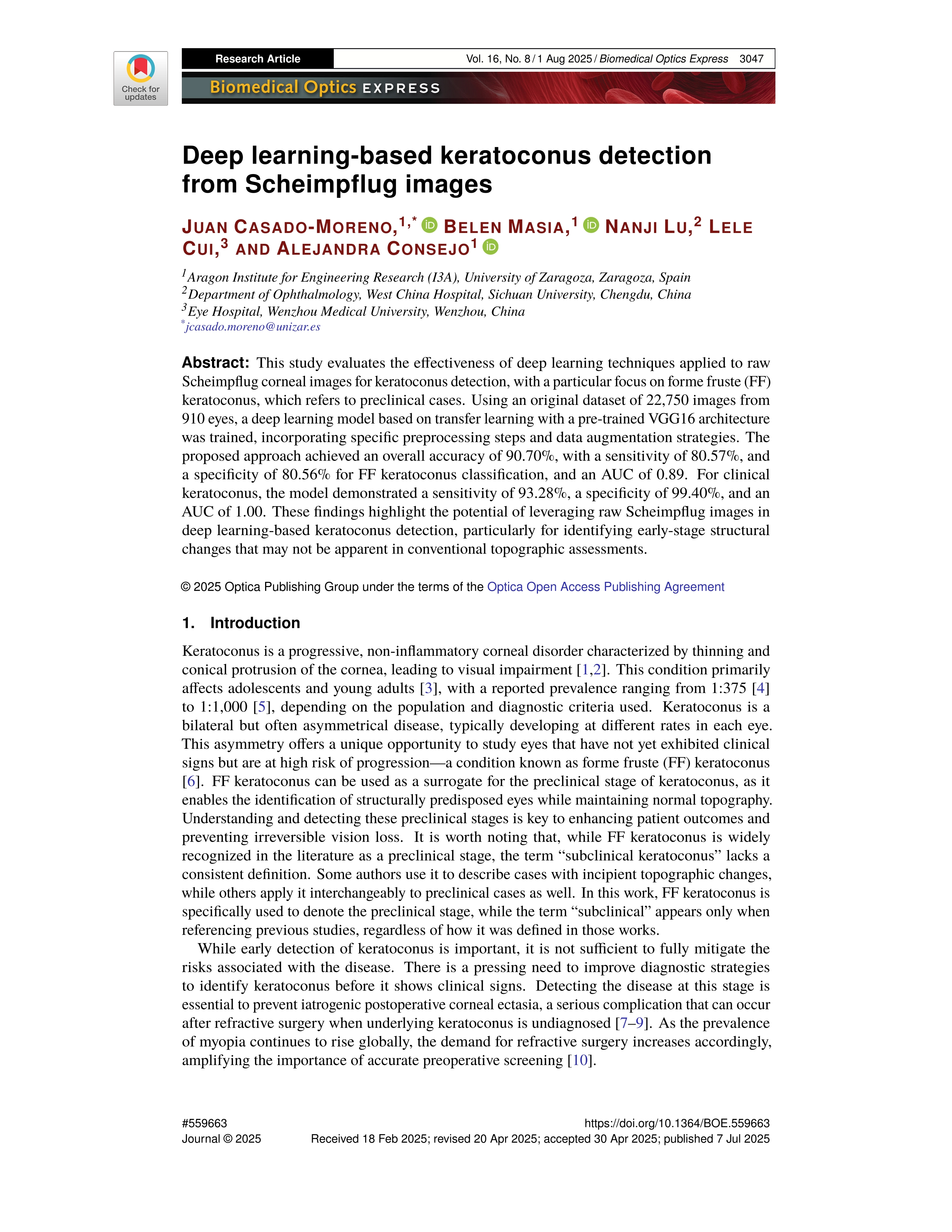 Deep learning-based keratoconus detection from Scheimpflug images