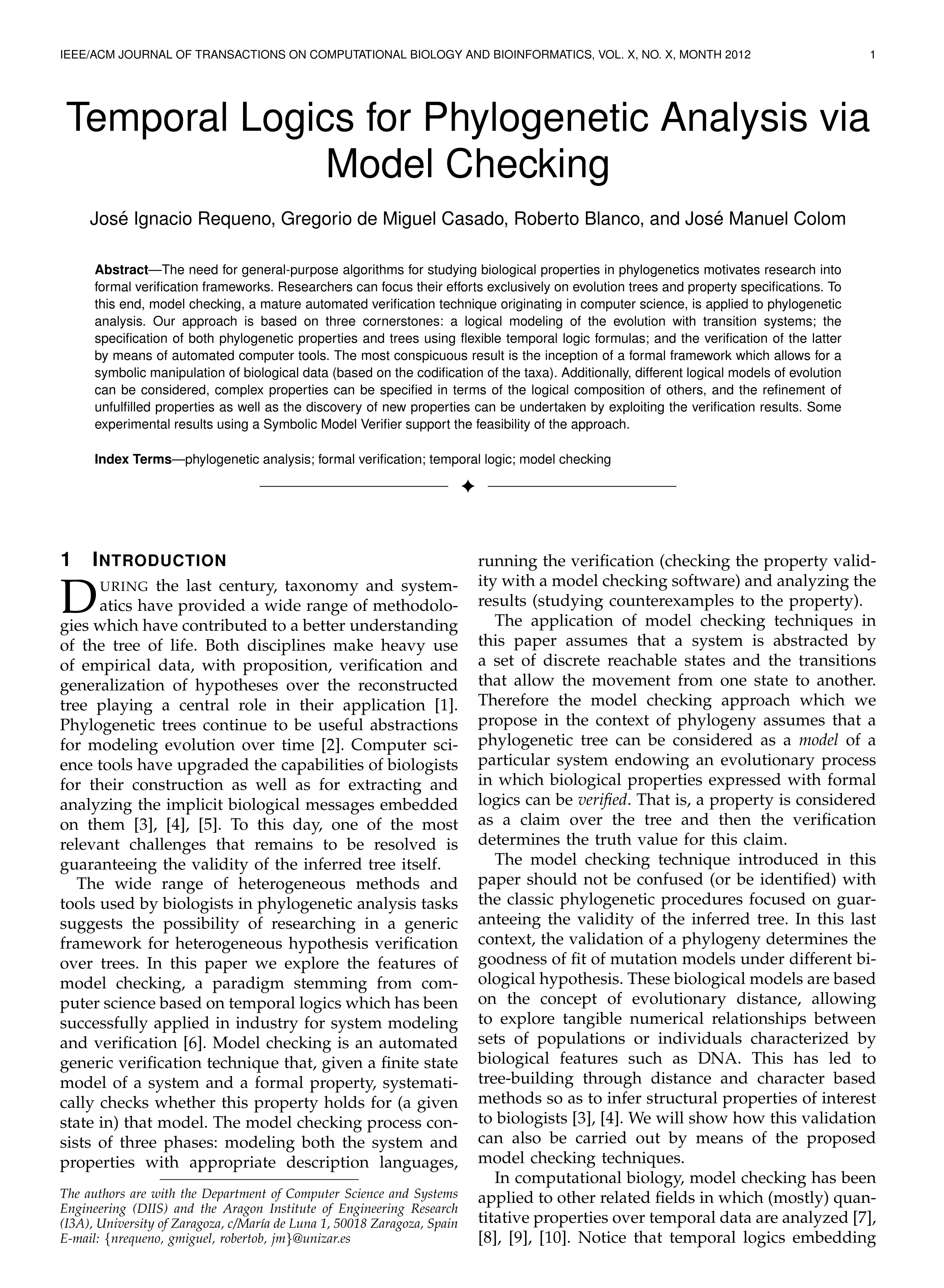 Temporal logics for phylogenetic analysis via model checking