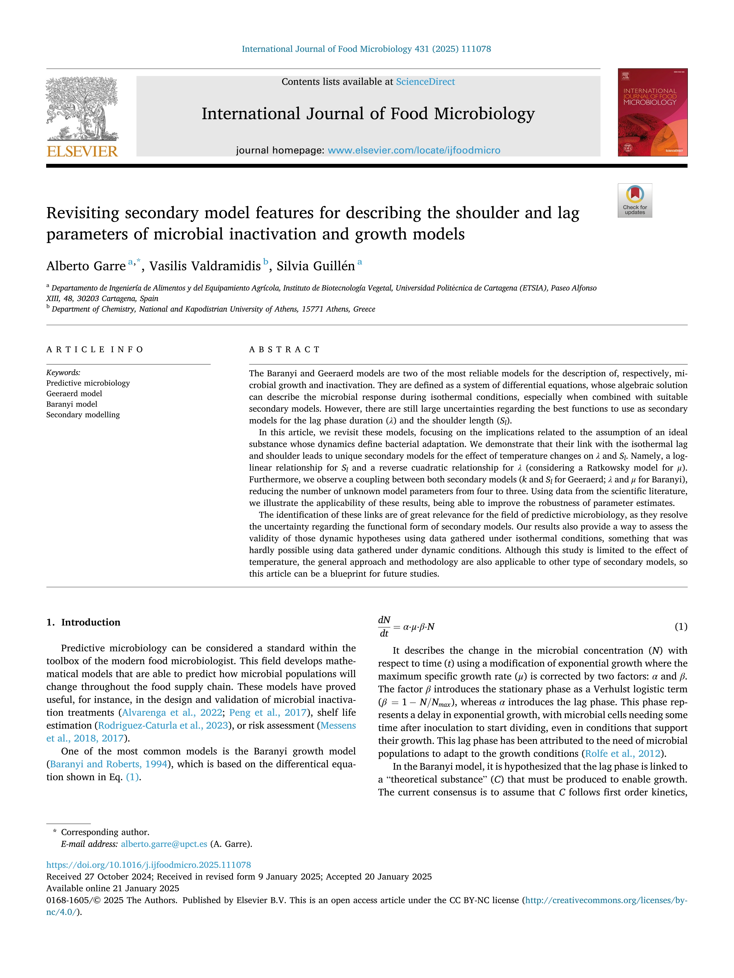 Revisiting secondary model features for describing the shoulder and lag parameters of microbial inactivation and growth models