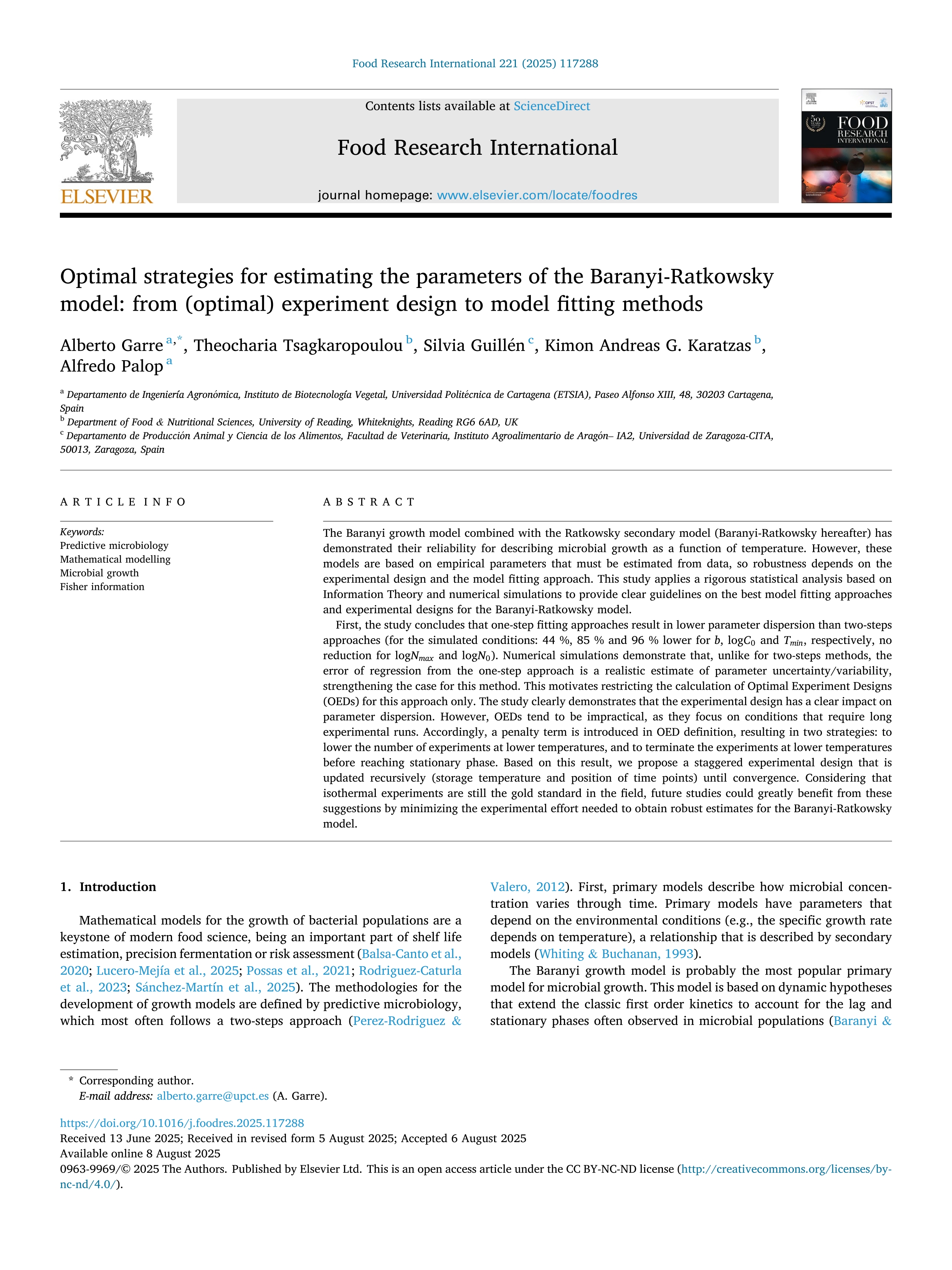 Optimal strategies for estimating the parameters of the Baranyi-Ratkowsky model: from (optimal) experiment design to model fitting methods