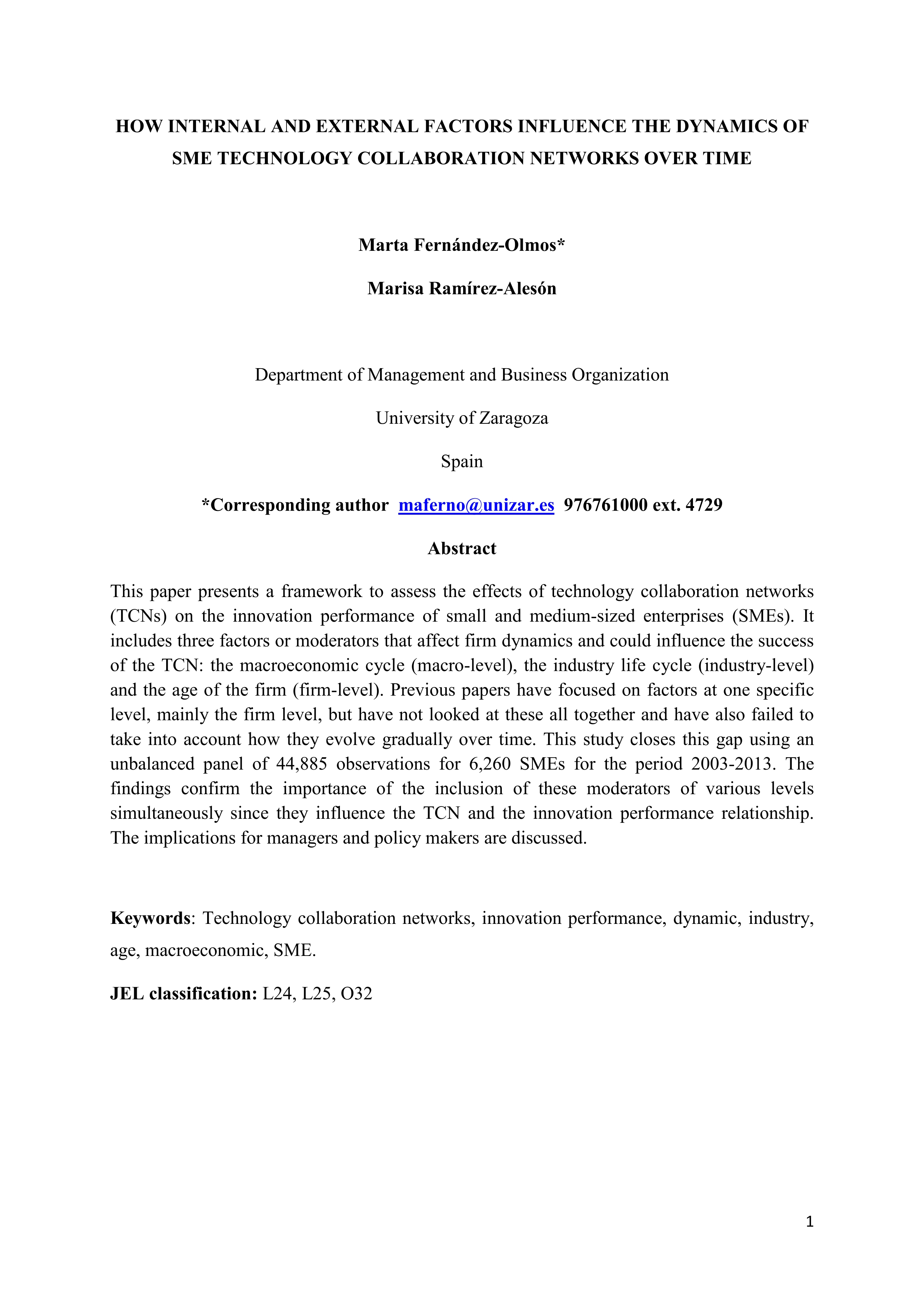How internal and external factors influence the dynamics of SME technology collaboration networks over time
