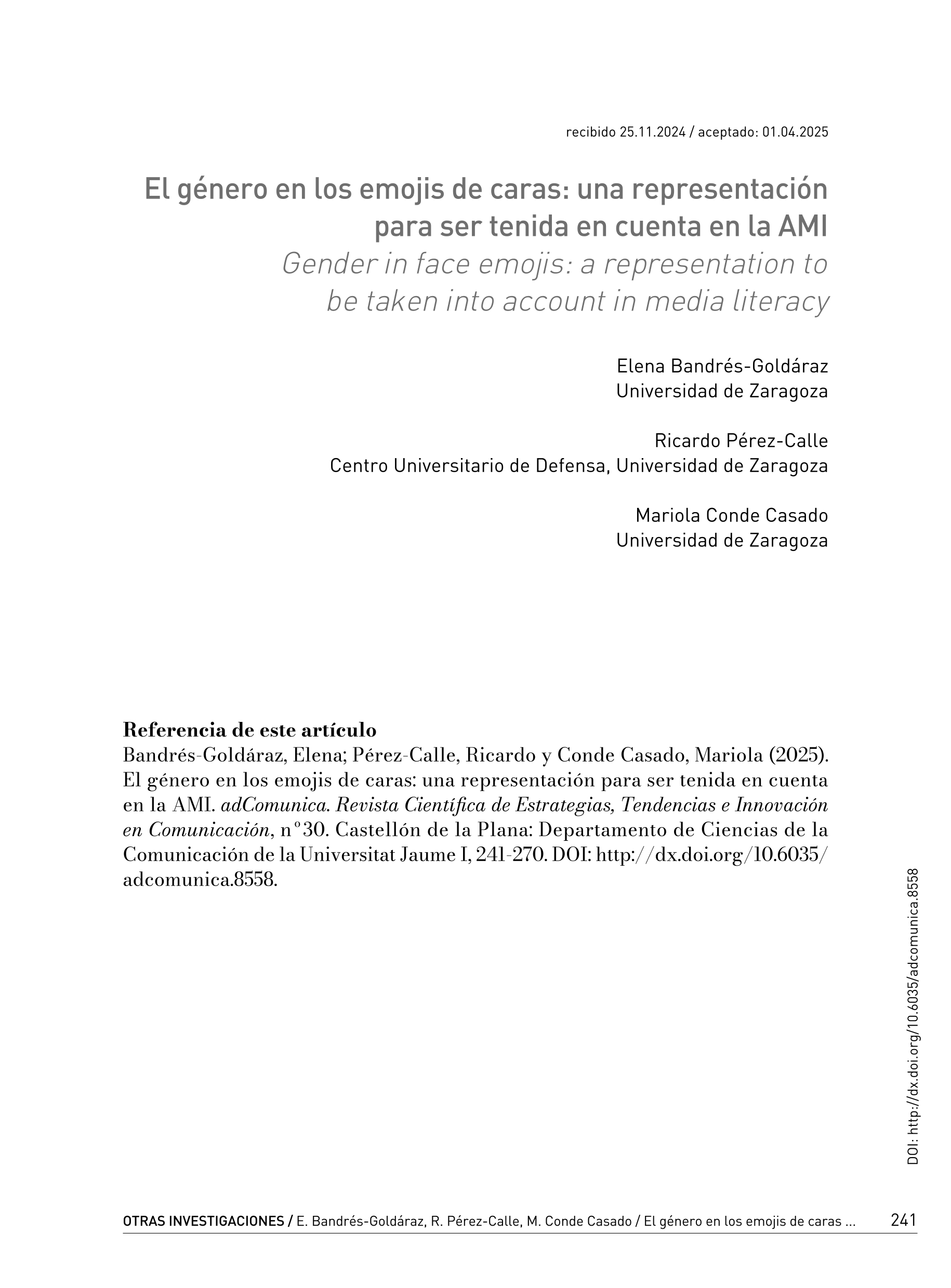 El género en los emojis de caras: una representación para ser tenida en cuenta en la AMI