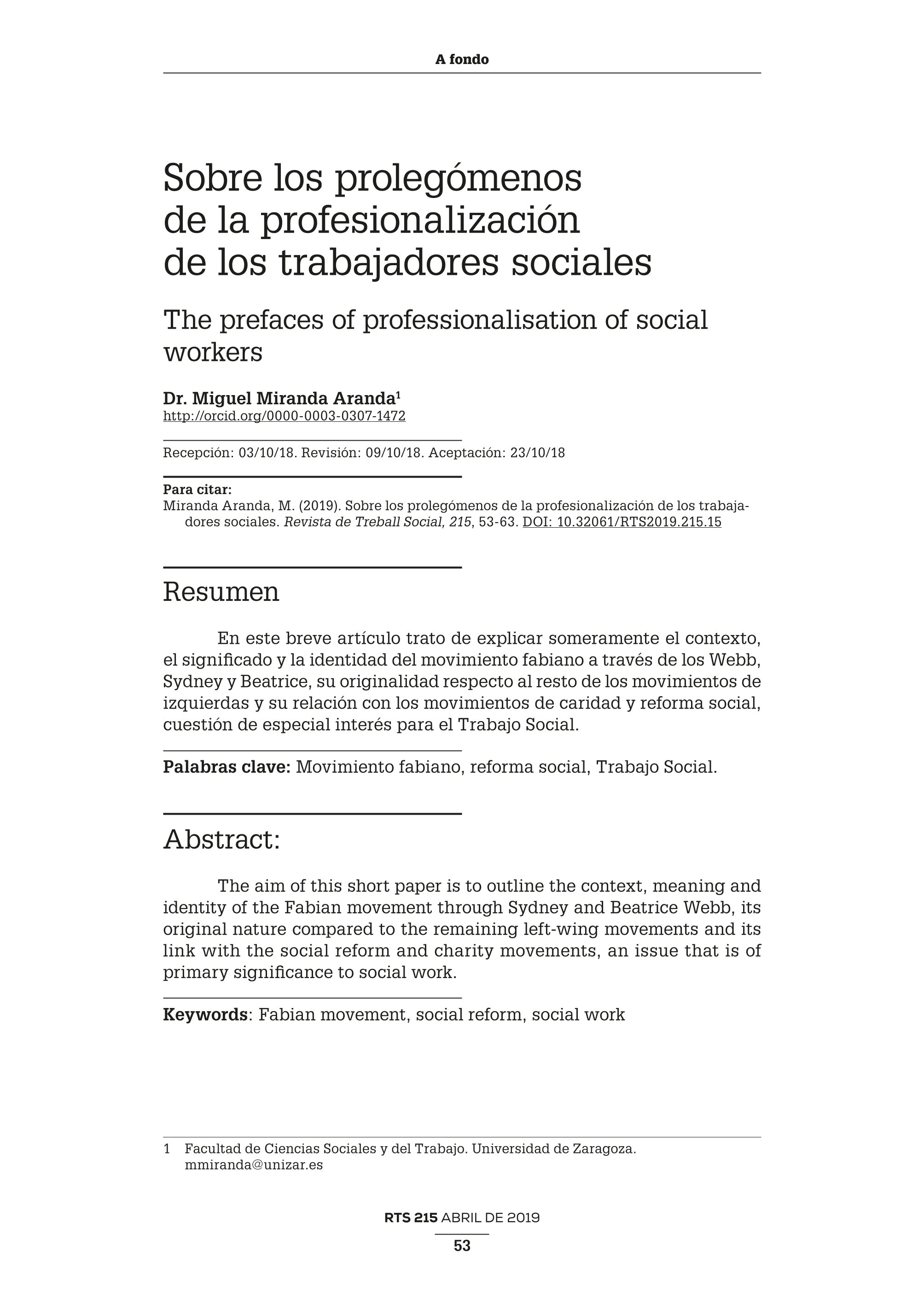 Sobre los prolegómenos de la profesionalización de los trabajadores sociales