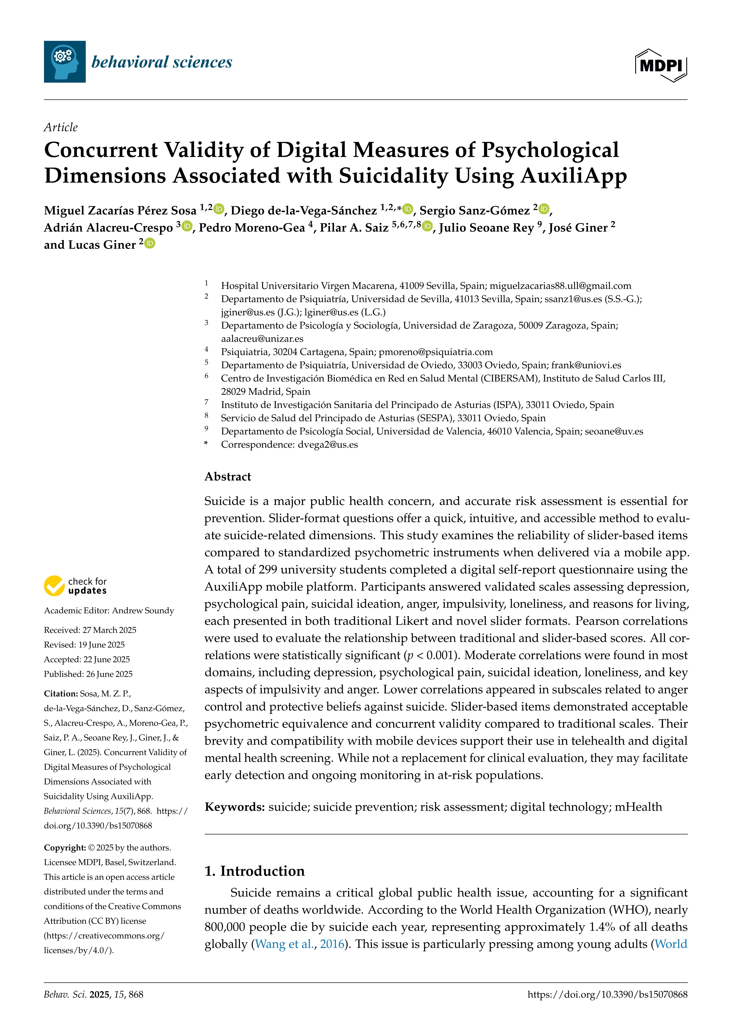 Concurrent Validity of Digital Measures of Psychological Dimensions Associated with Suicidality Using AuxiliApp