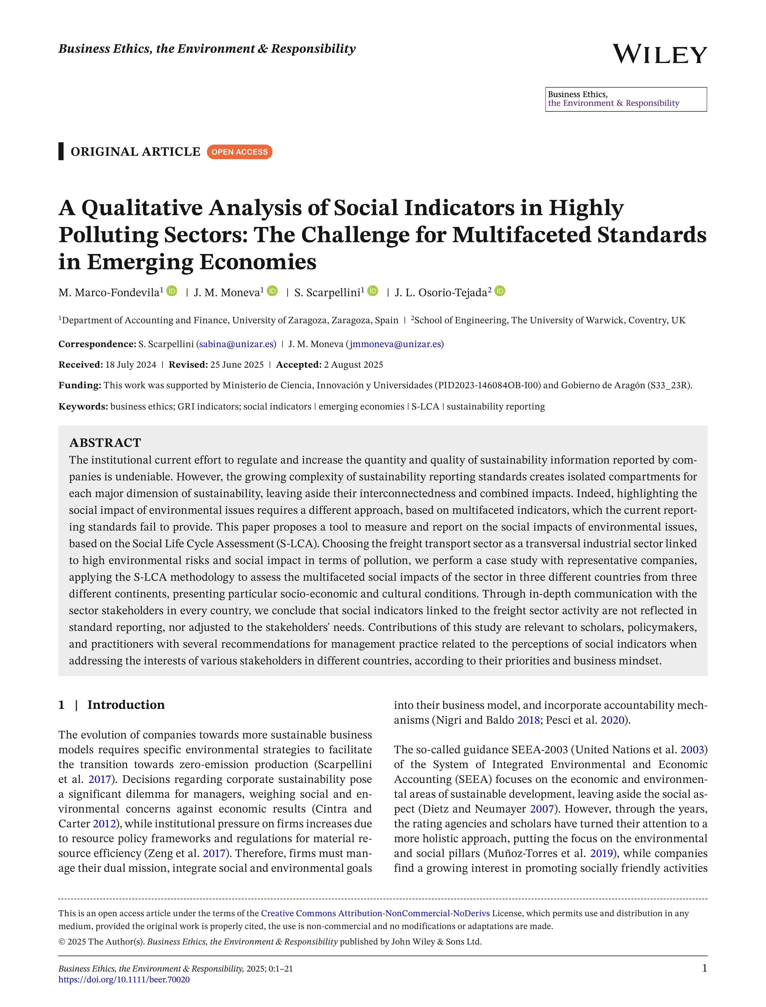 A Qualitative Analysis of Social Indicators in Highly Polluting Sectors: The Challenge for Multifaceted Standards in Emerging Economies