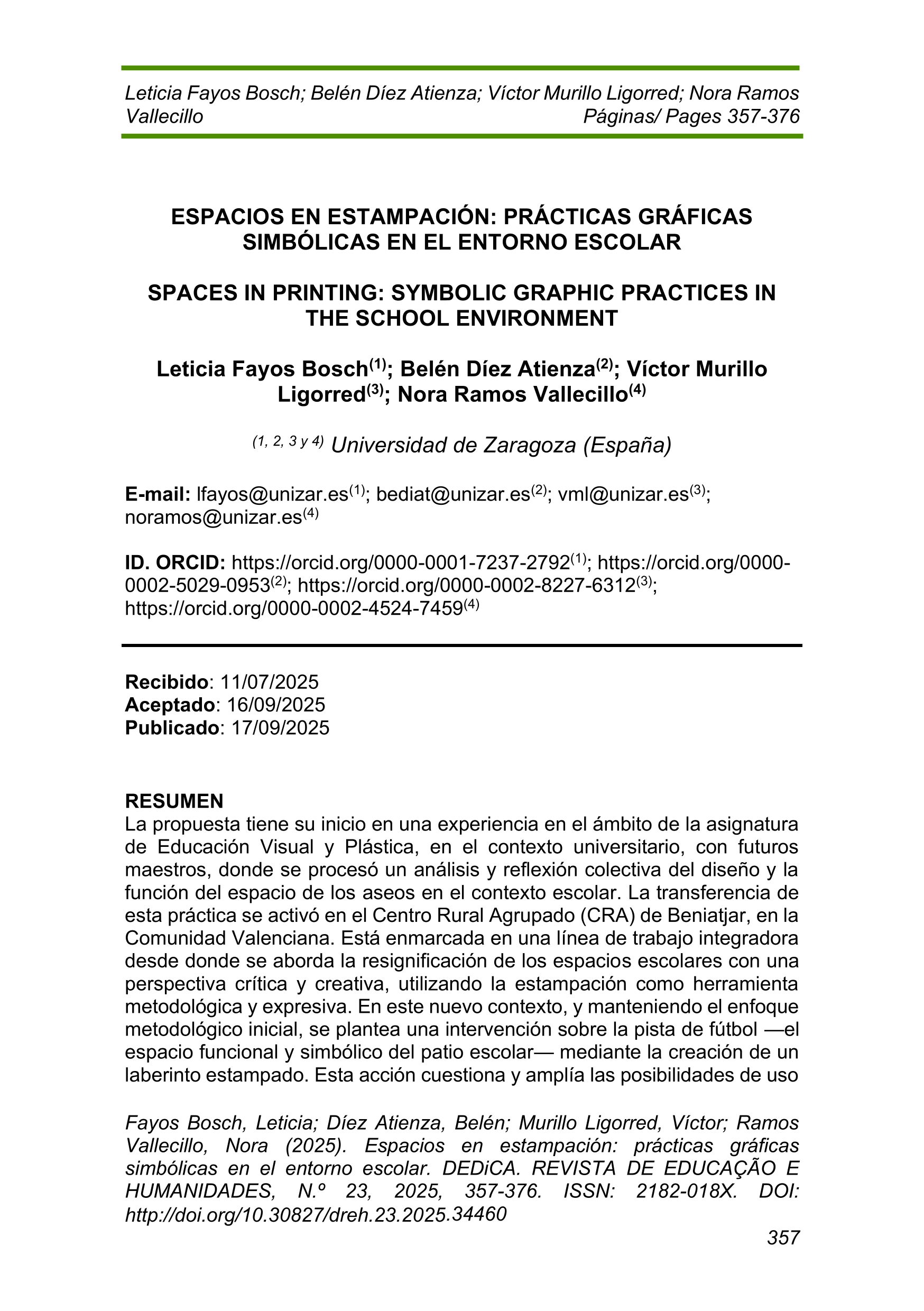 Espacios en estampación: prácticas gráficas simbólicas en el entorno escolar
