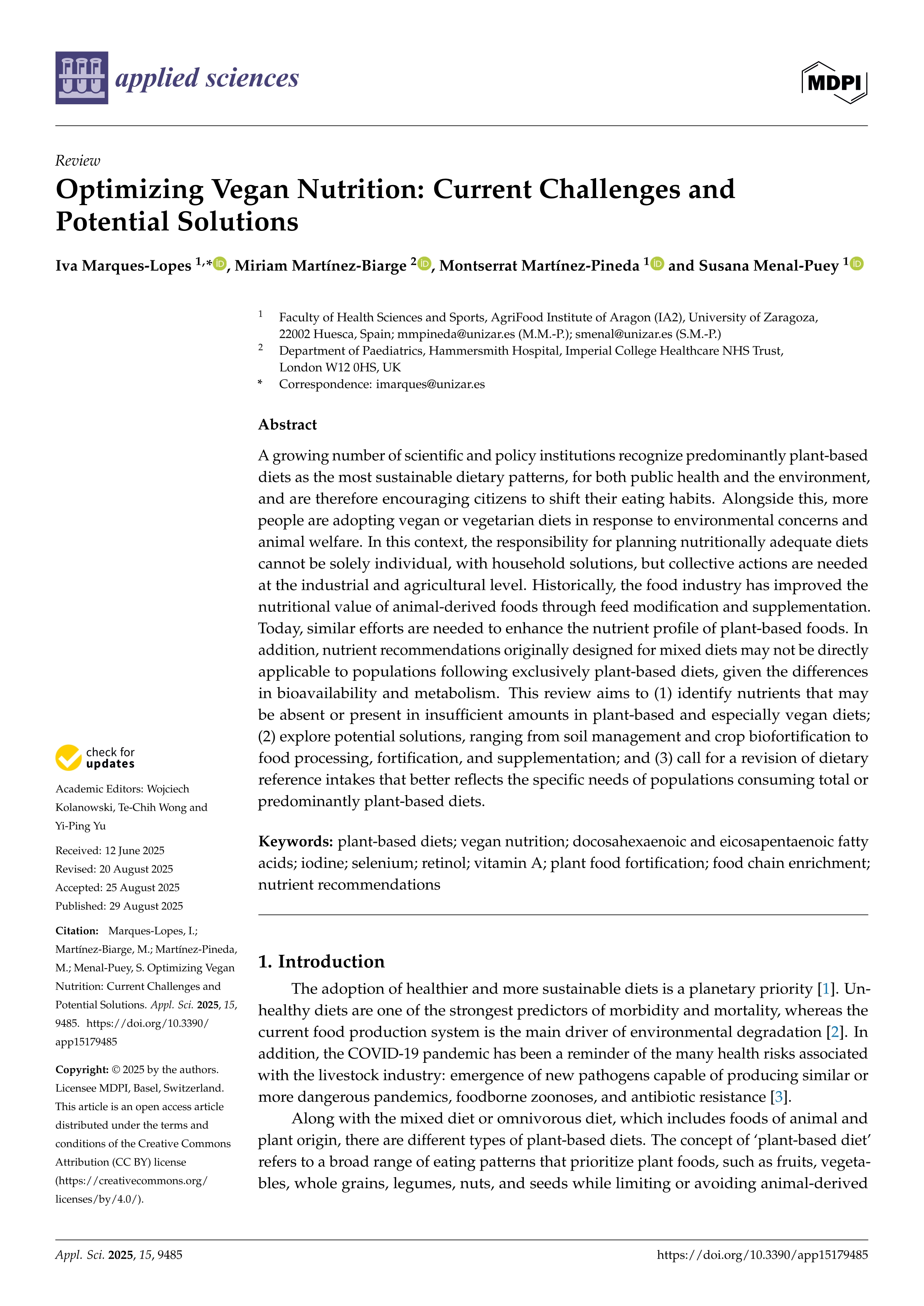 Optimizing Vegan Nutrition: Current Challenges and Potential Solutions