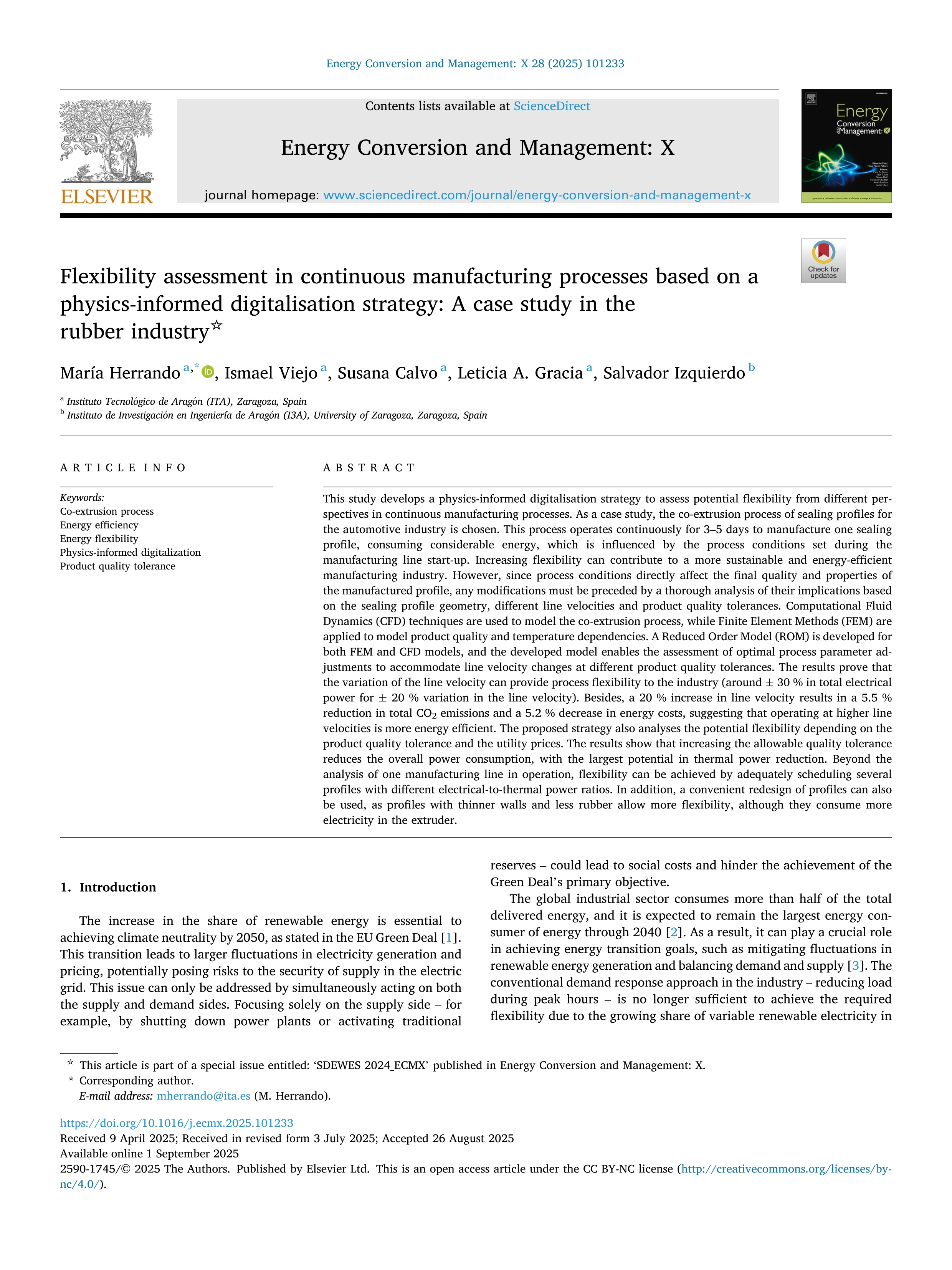 Flexibility assessment in continuous manufacturing processes based on a physics-informed digitalisation strategy: A case study in the rubber industry