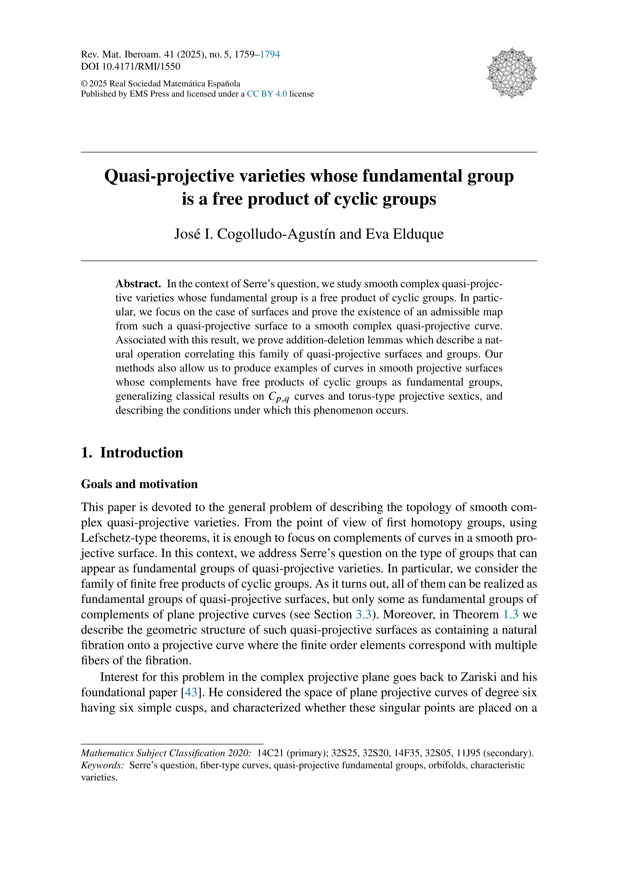 Quasi-projective varieties whose fundamental group is a free product of cyclic groups