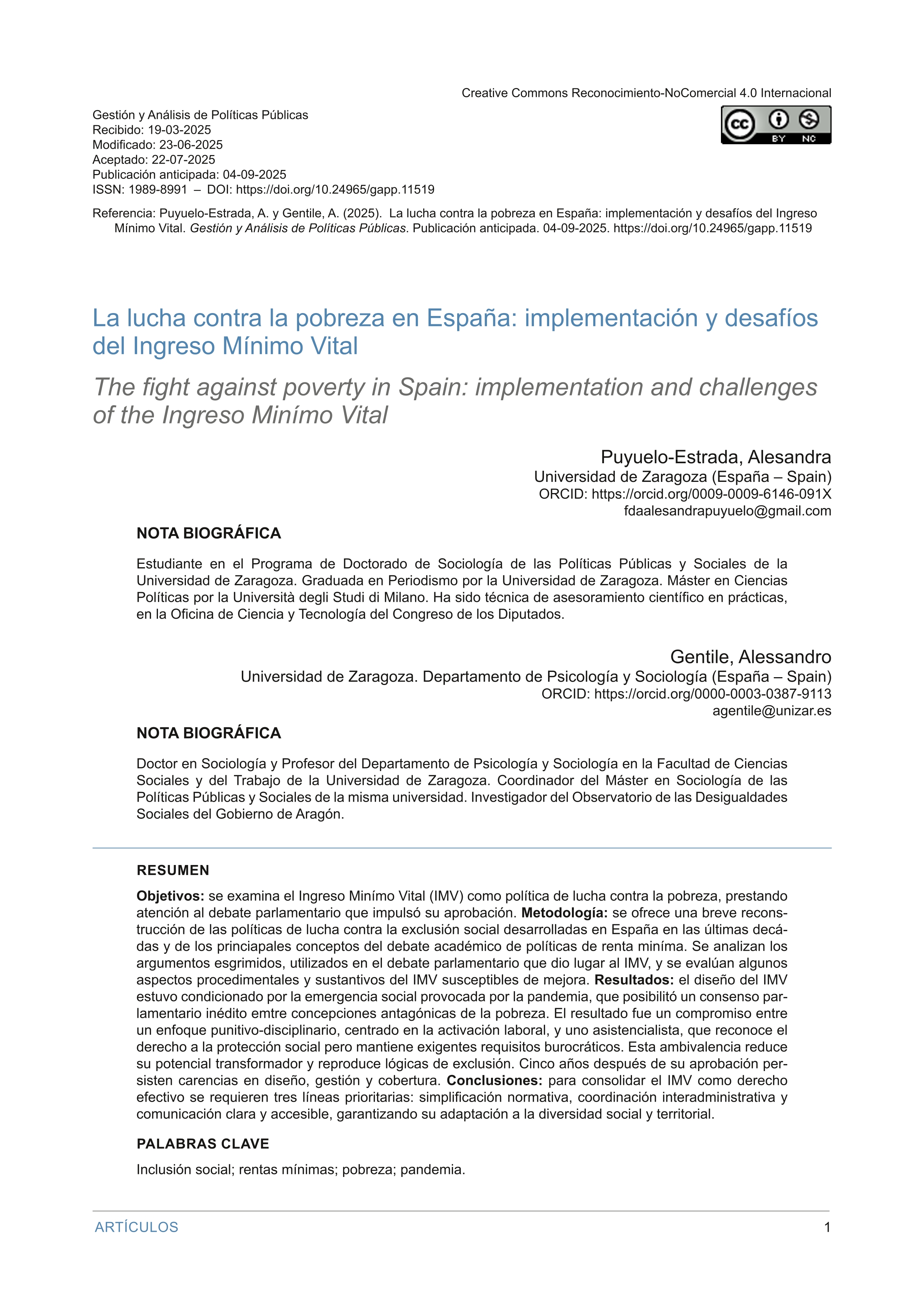 La lucha contra la pobreza en España: implementación y desafíos del Ingreso Mínimo Vital