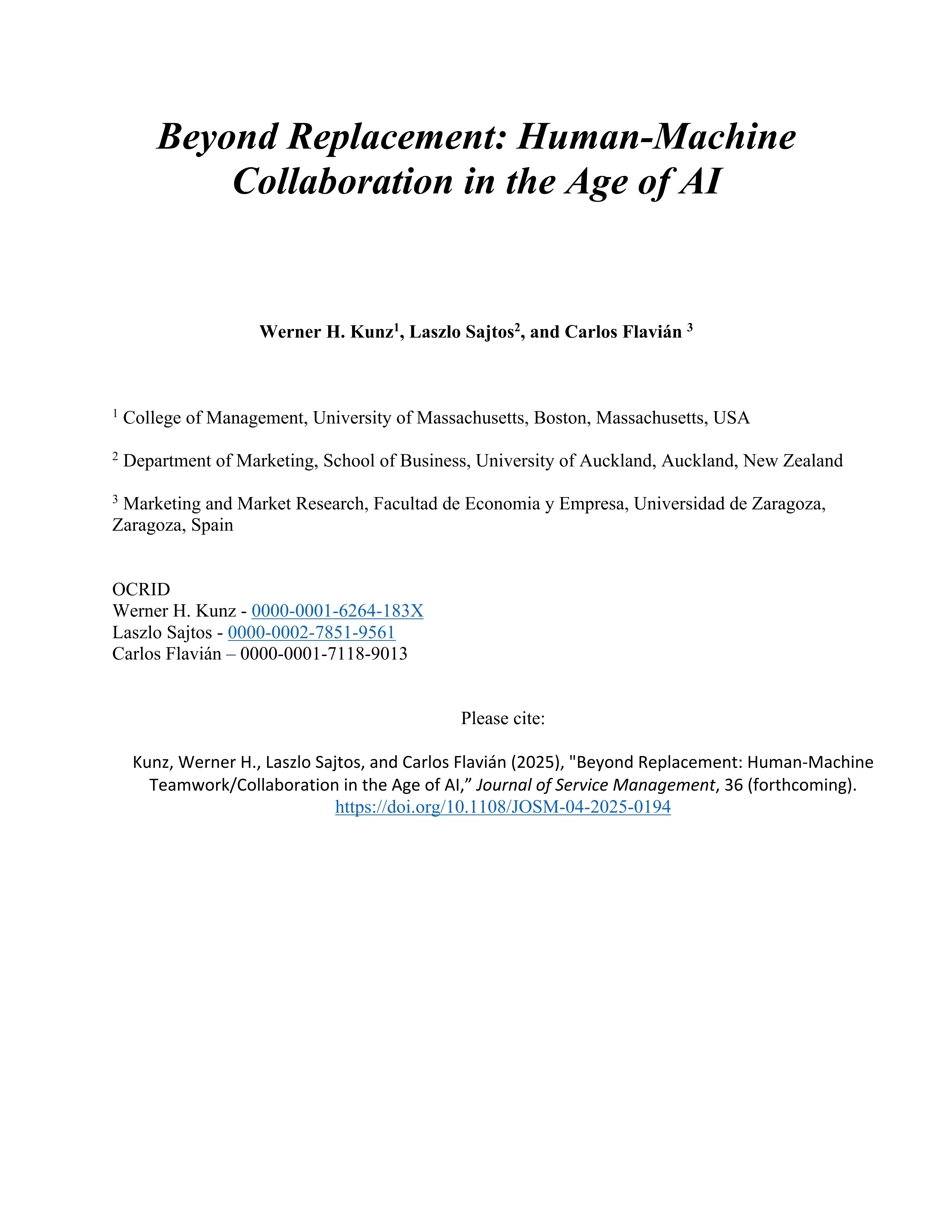 Beyond replacement: human-machine collaboration in the age of AI