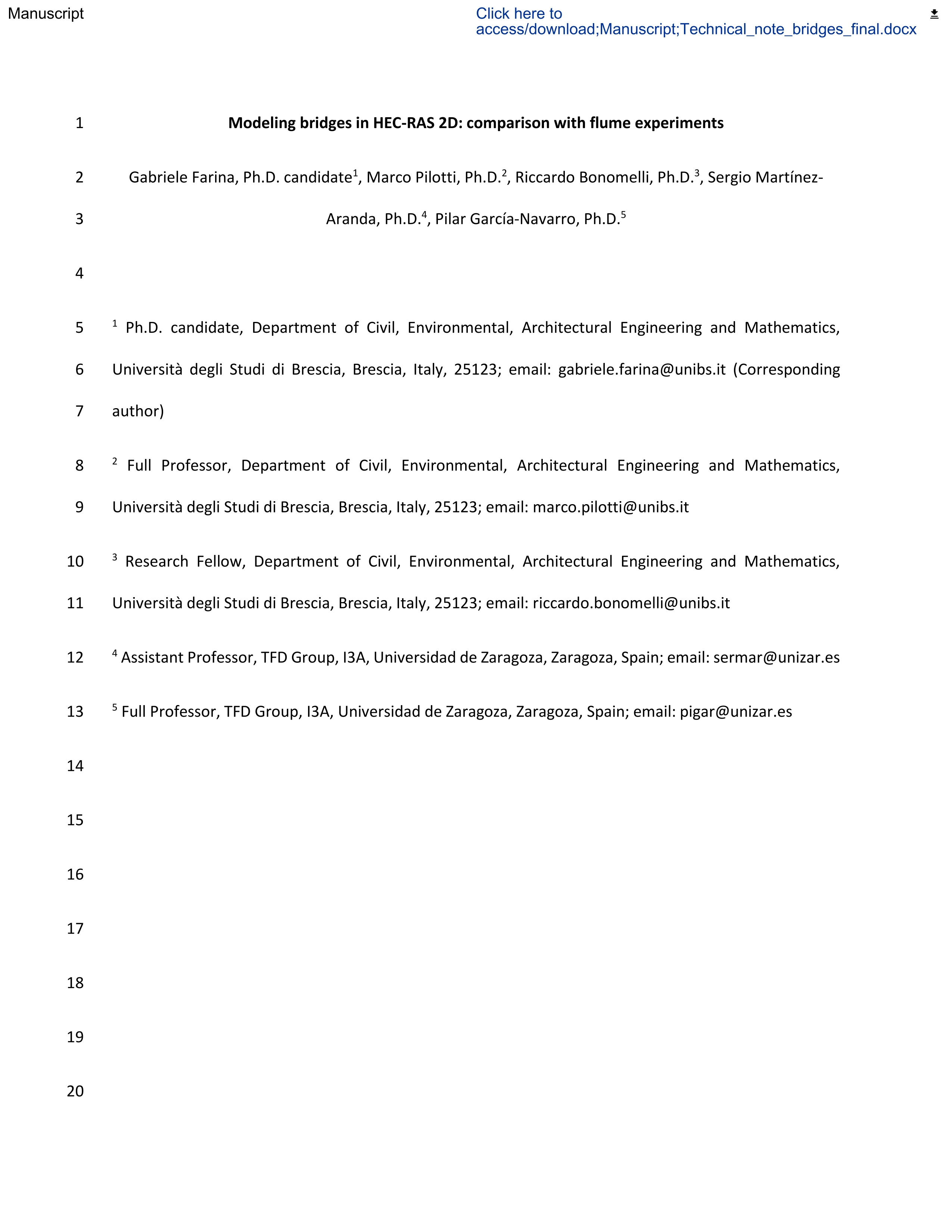 Modeling Bridges in HEC-RAS 2D: Comparison with Flume Experiments