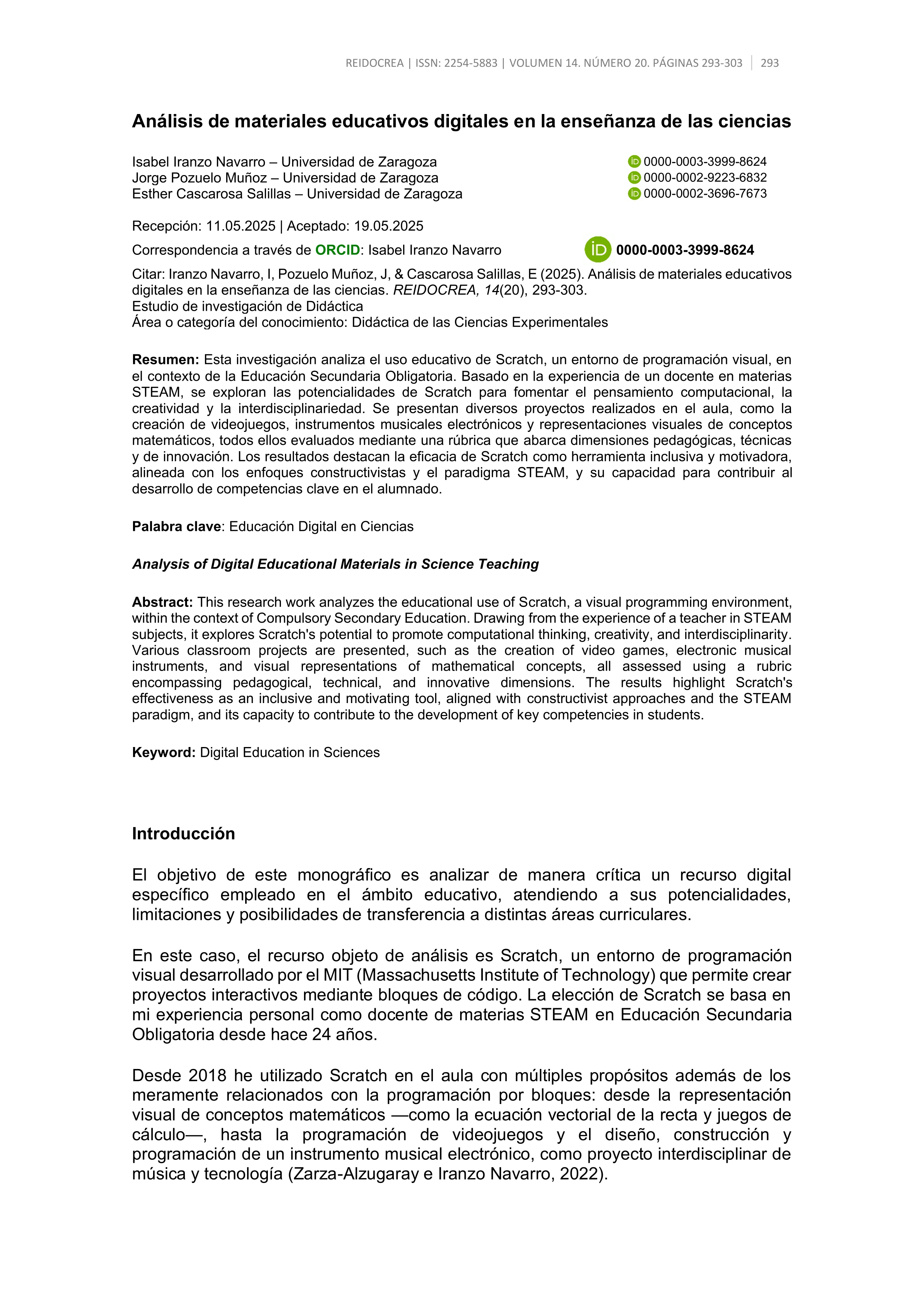 Análisis de materiales educativos digitales en la enseñanza de las ciencias