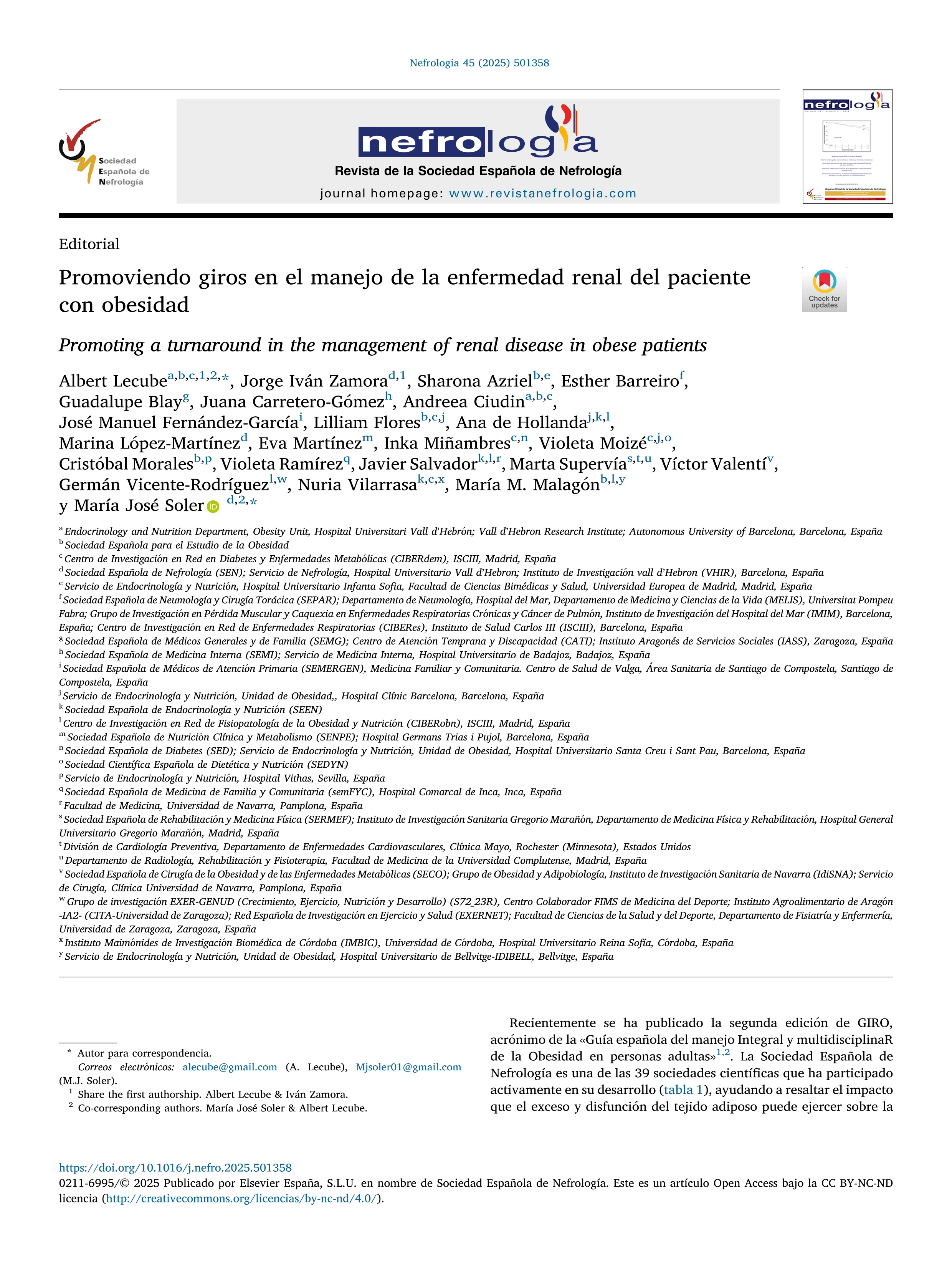 Promoviendo giros en el manejo de la enfermedad renal del paciente con obesidad