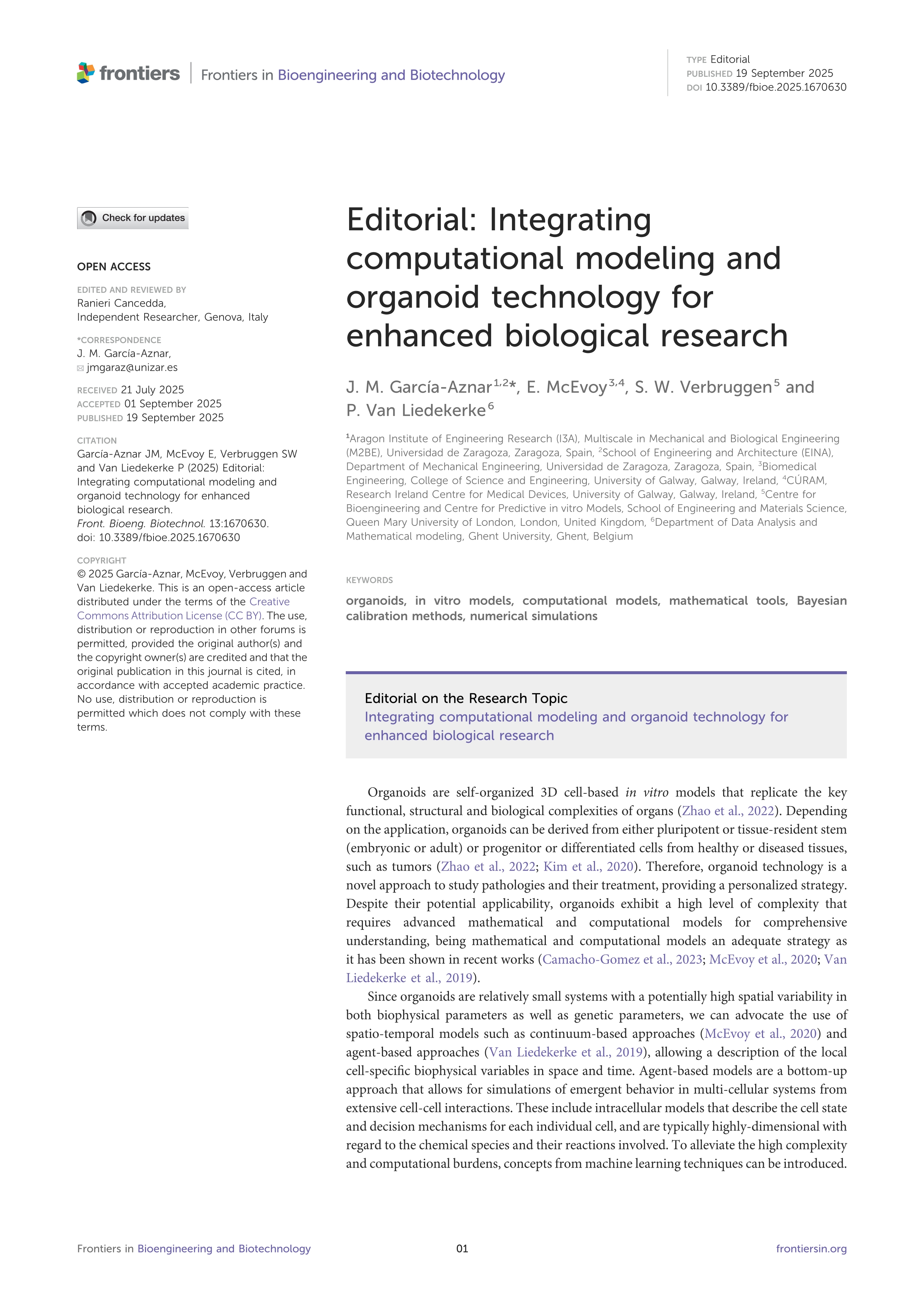Editorial: Integrating computational modeling and organoid technology for enhanced biological research