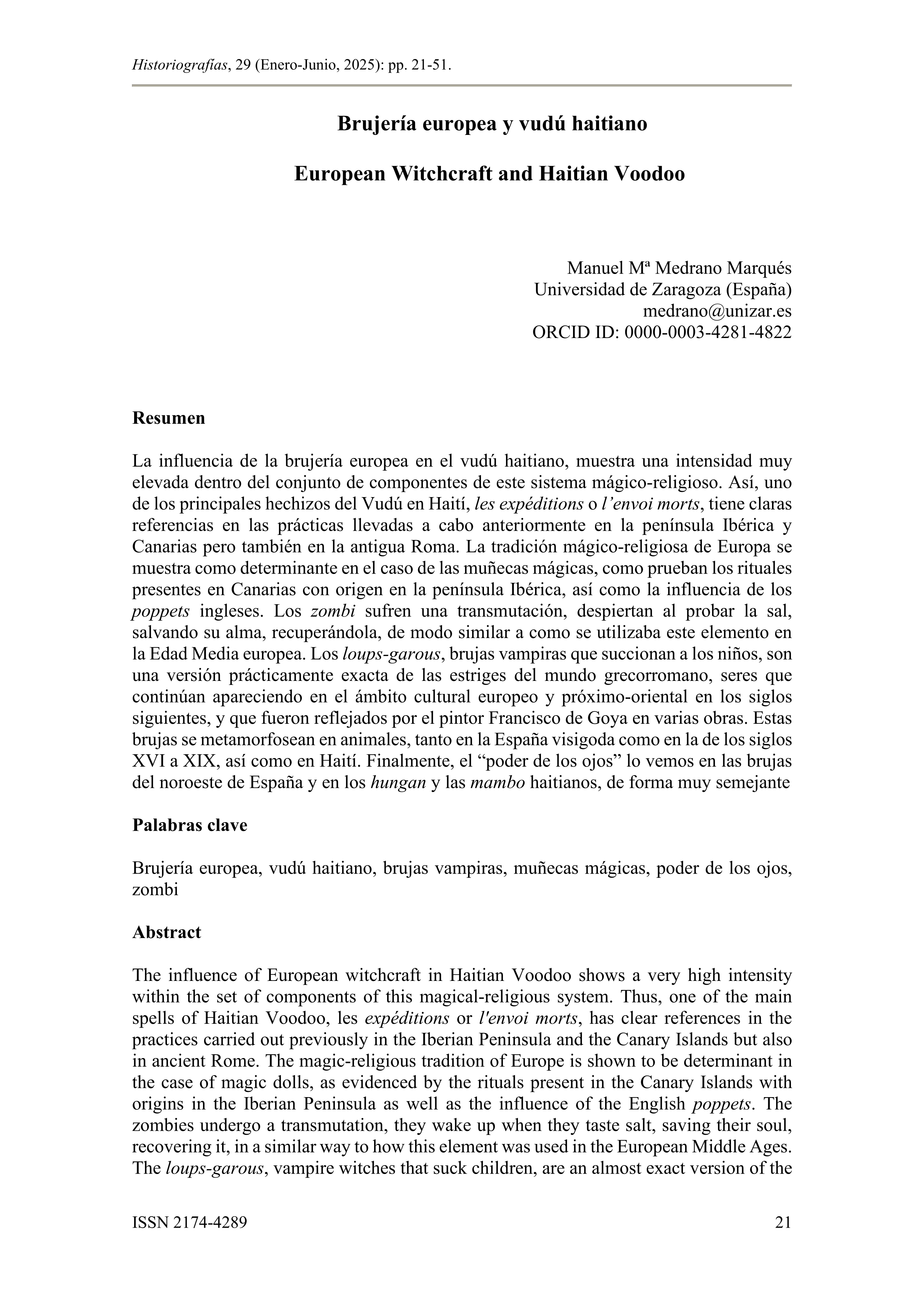 Brujería europea y vudú haitiano