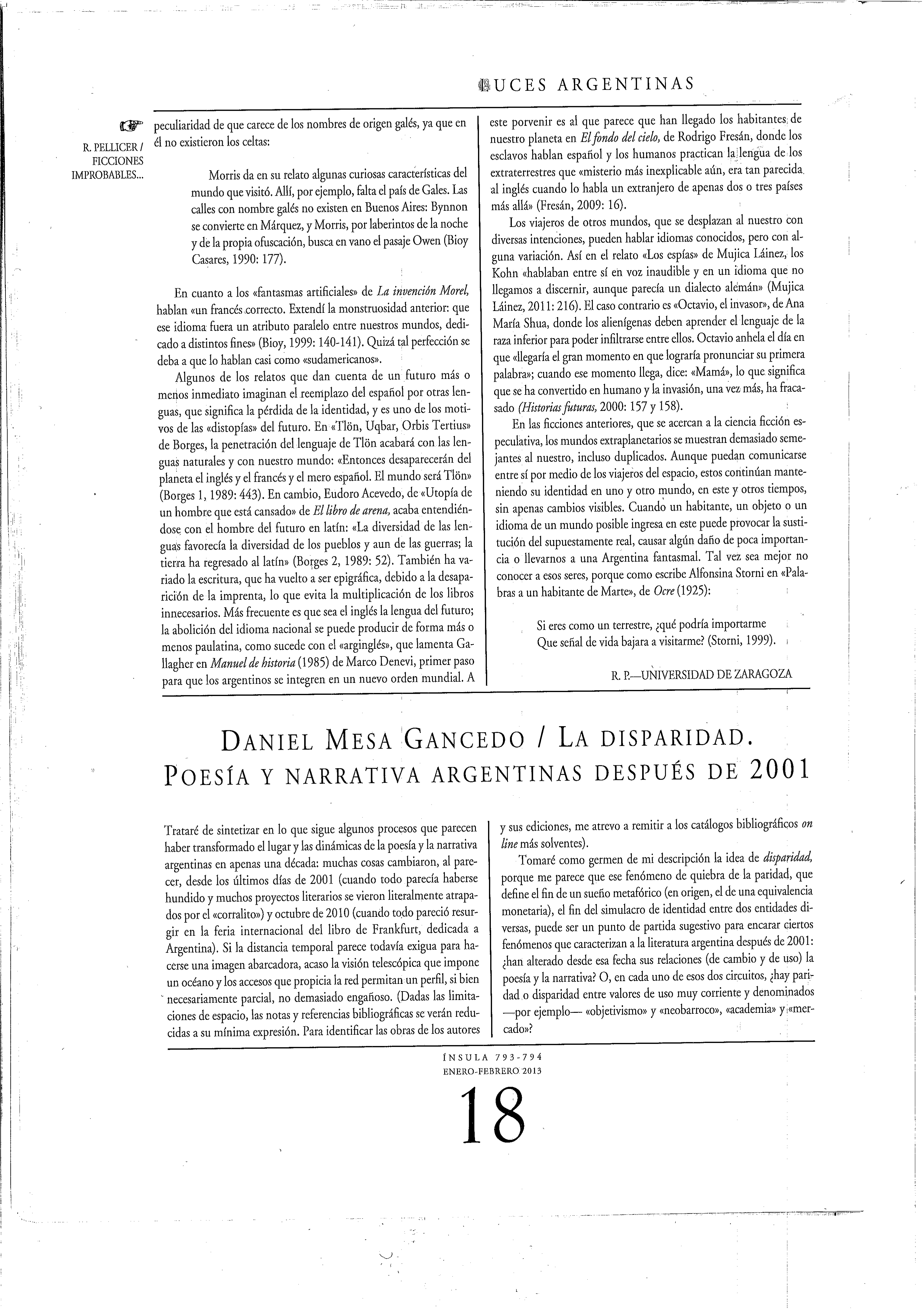 La disparidad. Poesía y narrativa Argentinas después de 2001