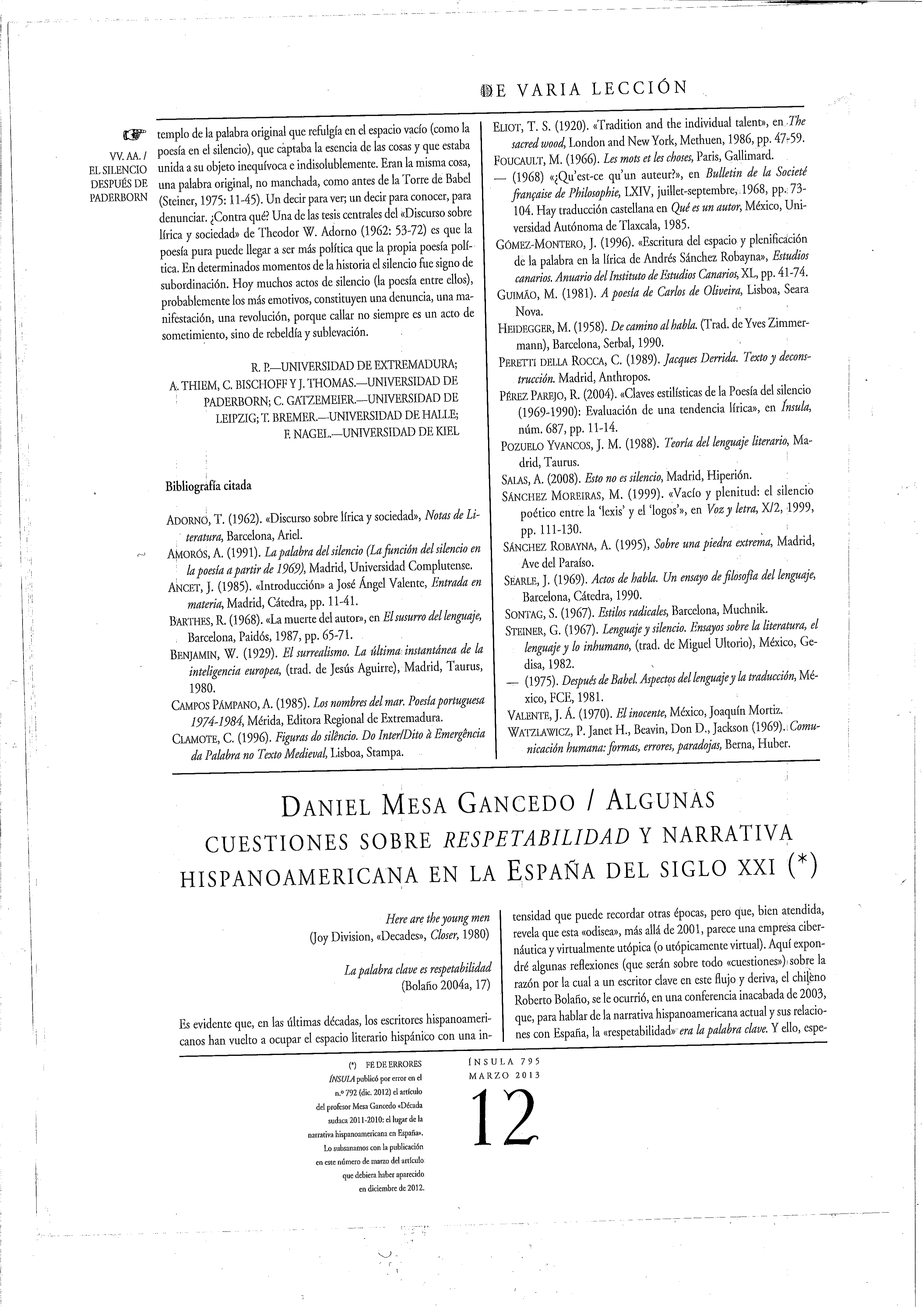 Algunas cuestiones sobre 