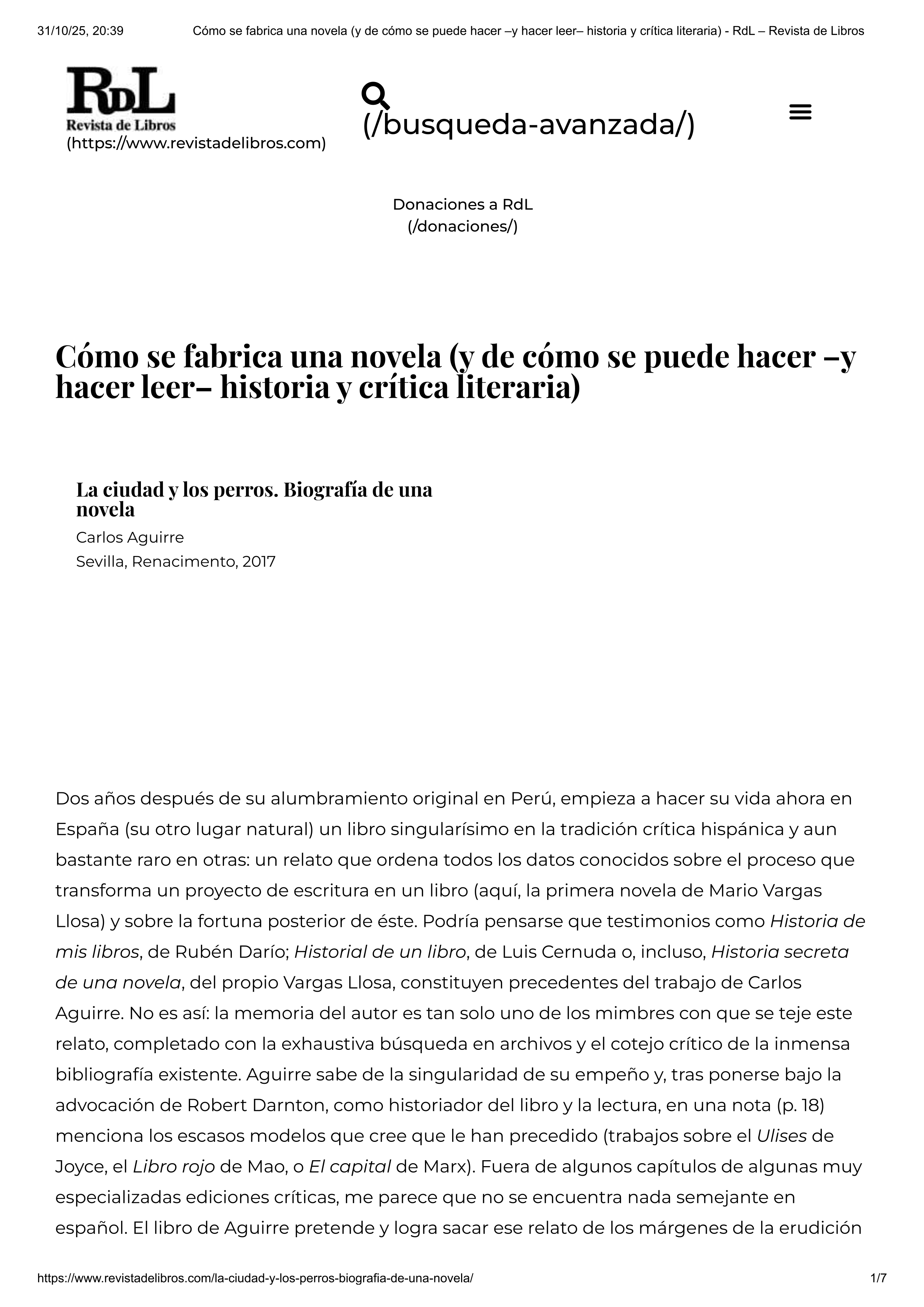 Cómo se fabrica una novela (y de cómo se puede hacer –y hacer leer– historia y crítica literaria)