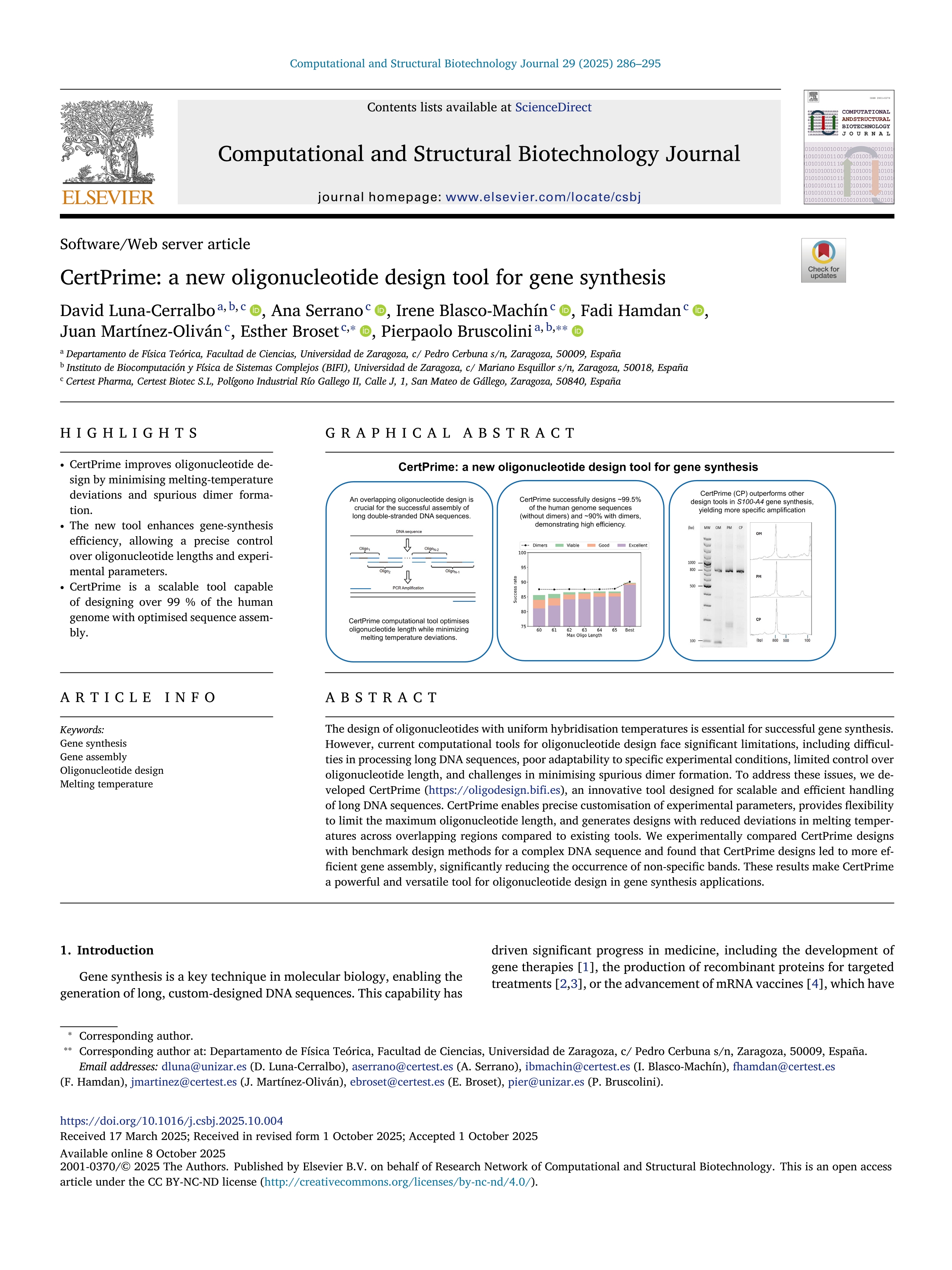 CertPrime: a new oligonucleotide design tool for gene synthesis