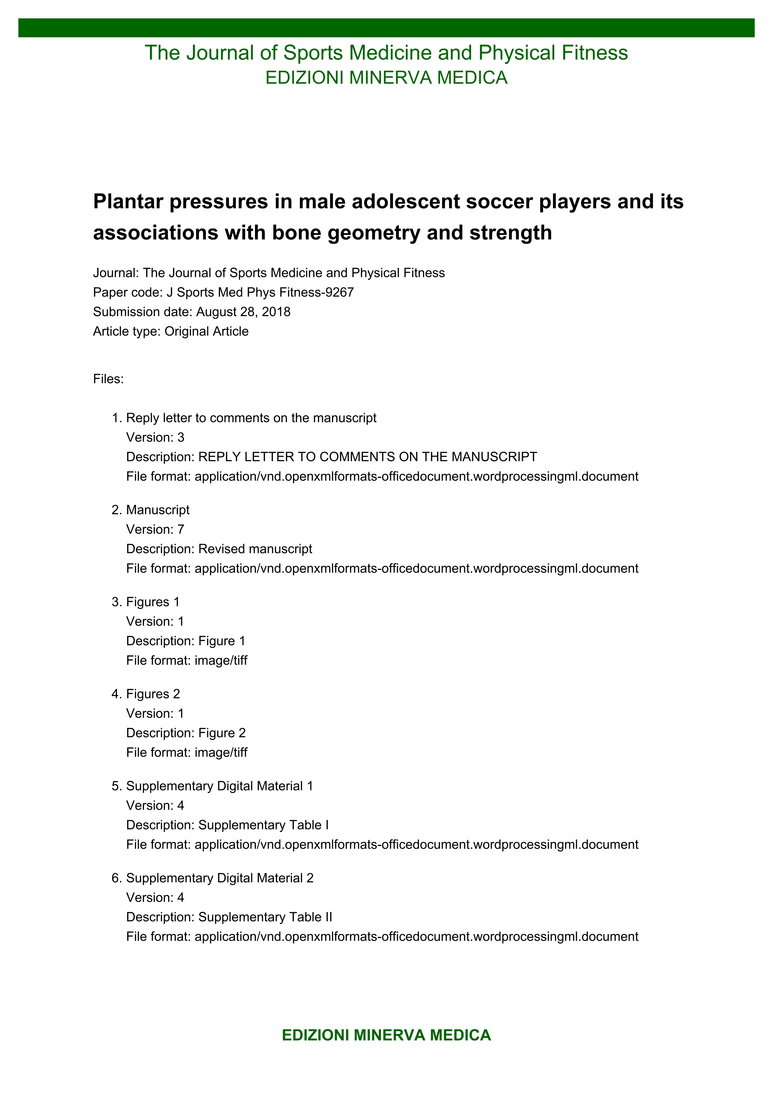 Plantar pressures in male adolescent soccer players and its associations with bone geometry and strength