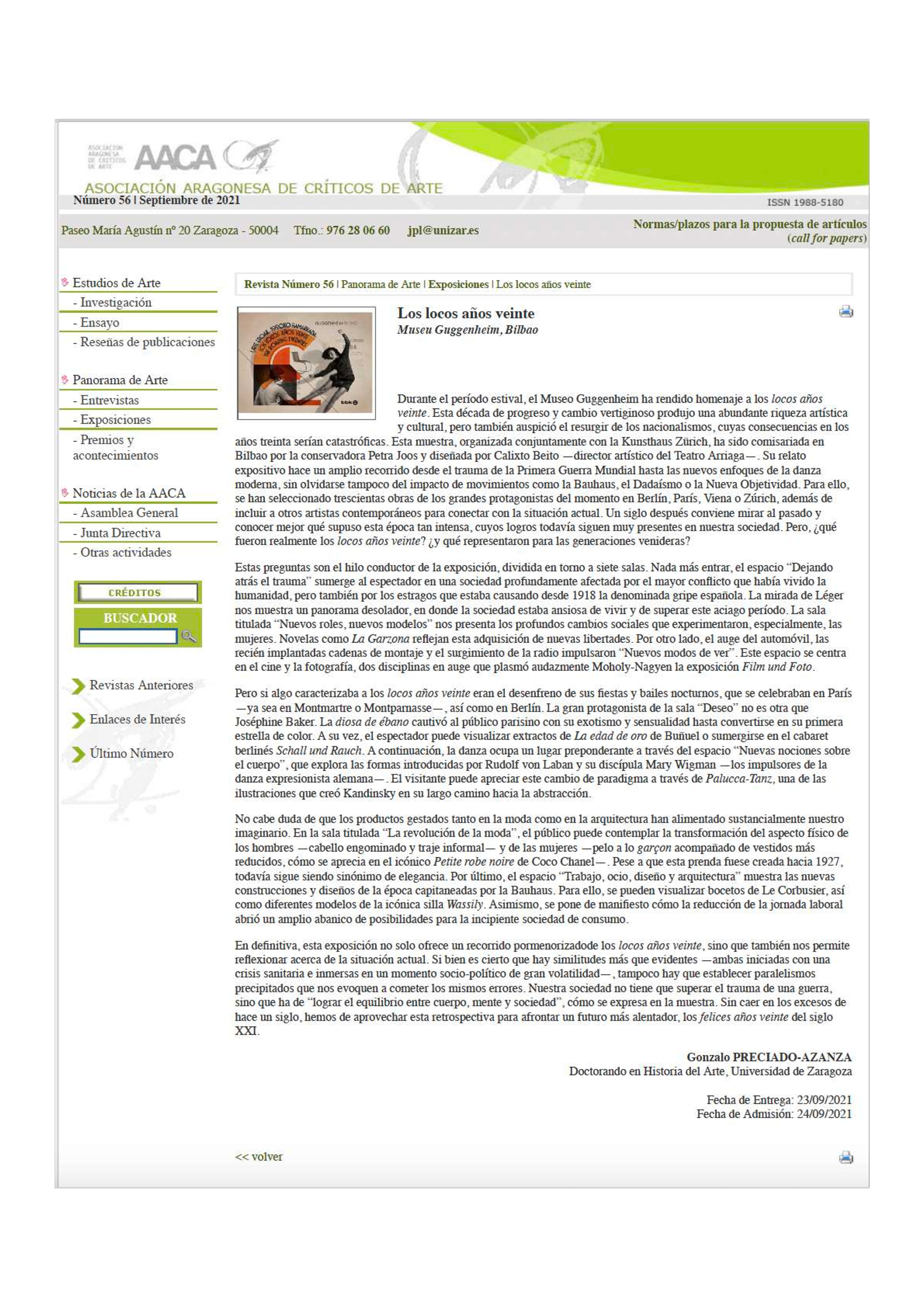 Los locos años veinte. Museu Guggenheim, Bilbao.