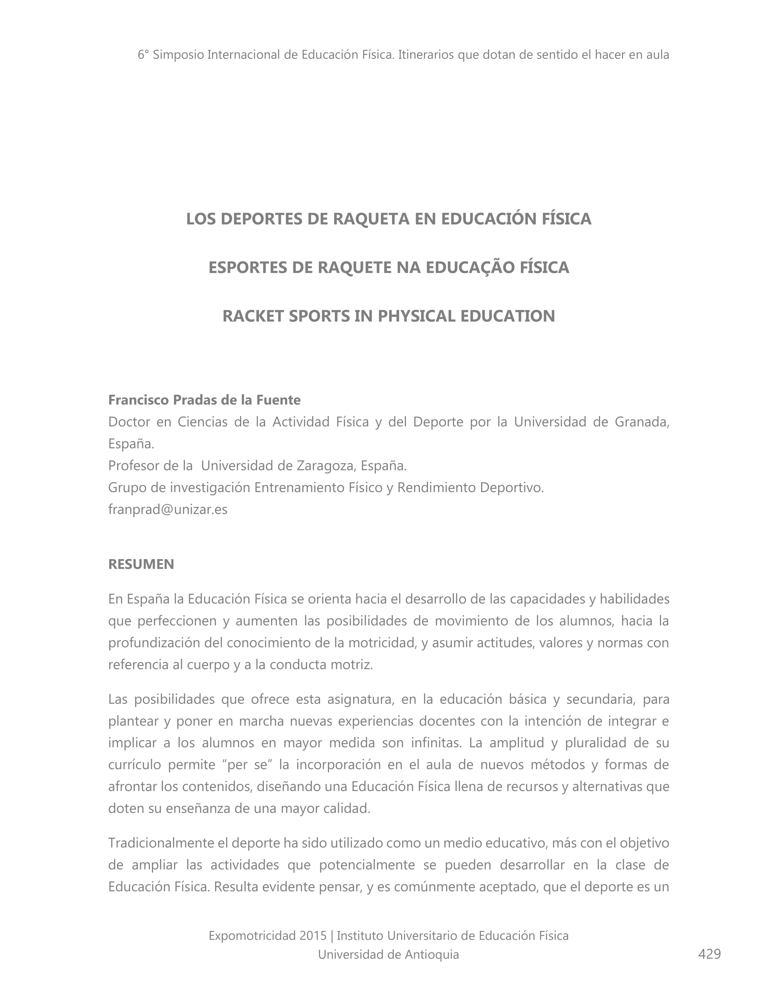 Los deportes de raqueta en educación física